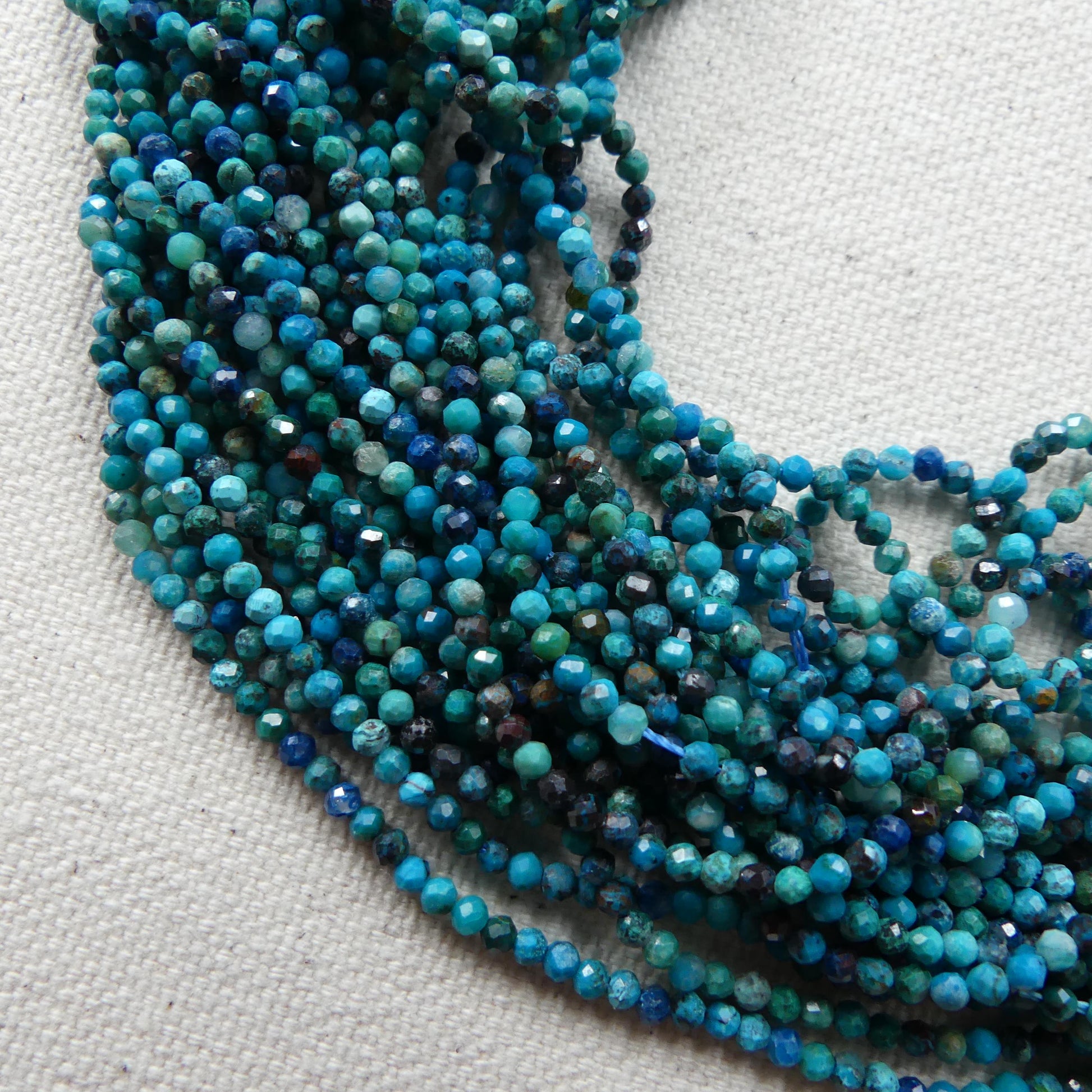 2mm Chrysocolla Azurite Beads Micro Faceted 15" Chrysocolla Gemstone Beads Beading Crafter Gift DIY Jewelry making