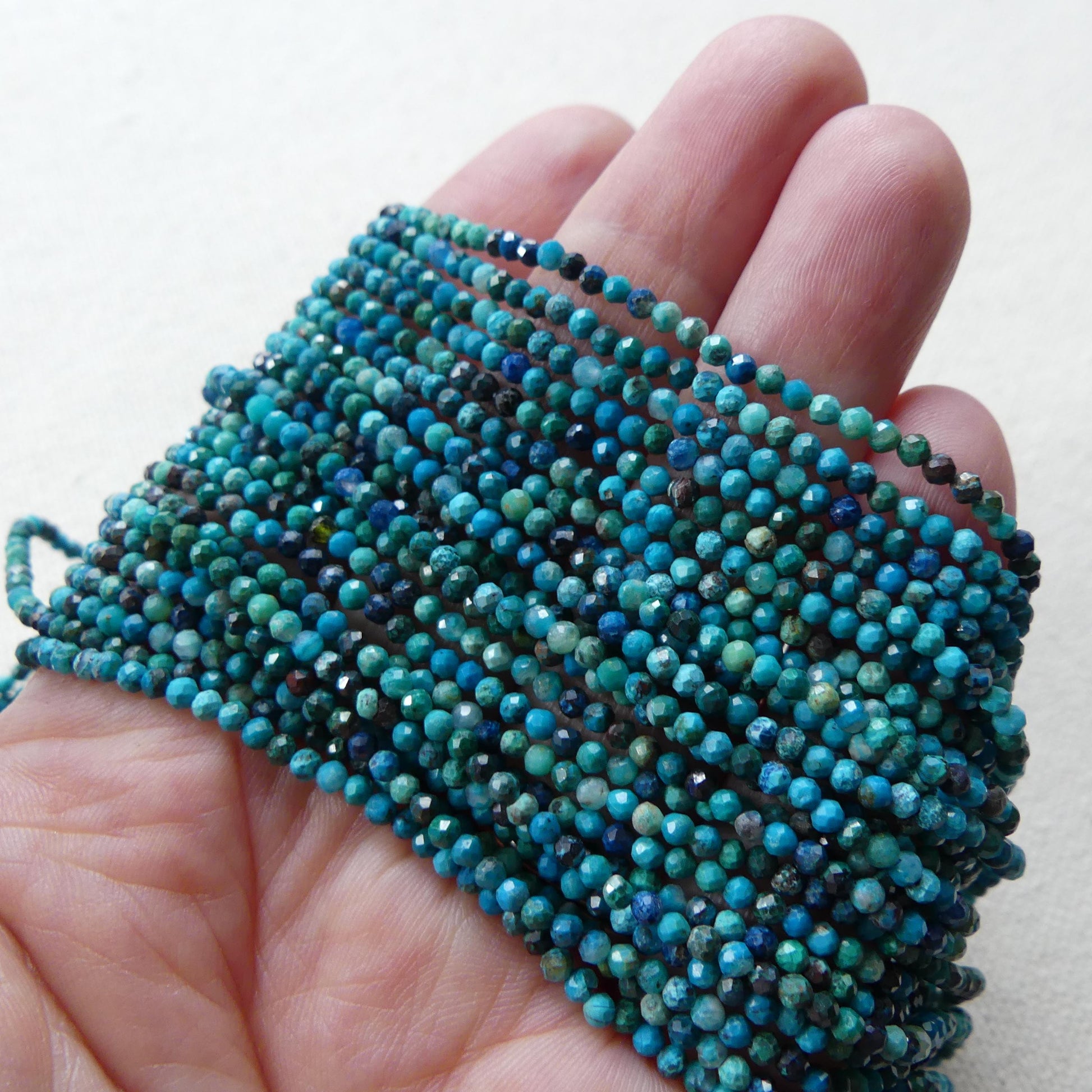 2mm Chrysocolla Azurite Beads Micro Faceted 15" Chrysocolla Gemstone Beads Beading Crafter Gift DIY Jewelry making