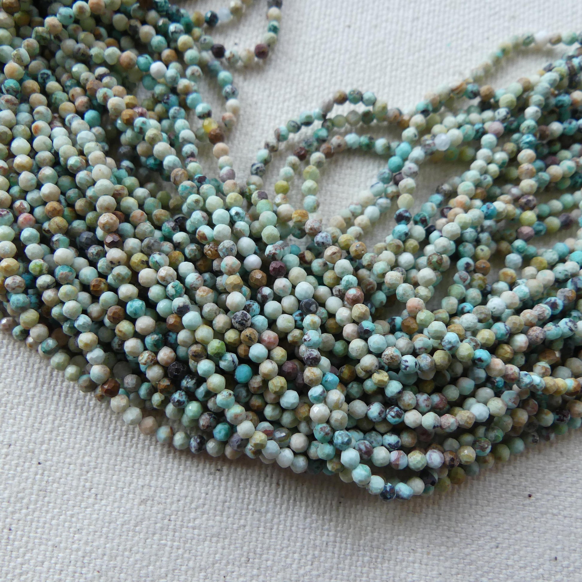 2mm Peruvian Turquoise Faceted Beads 15" Peru Turquoise Genuine Gemstone Beads Jewelry Making Beading Craft Gift December Birthstone