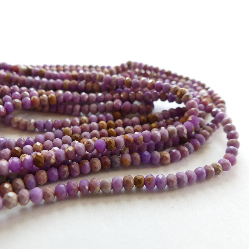 3mm Phosphosiderite Beads 3x2mm Micro Faceted Rondele Beads 15" Gemstone Beads Beading Crafter Gift DIY Jewelry Making