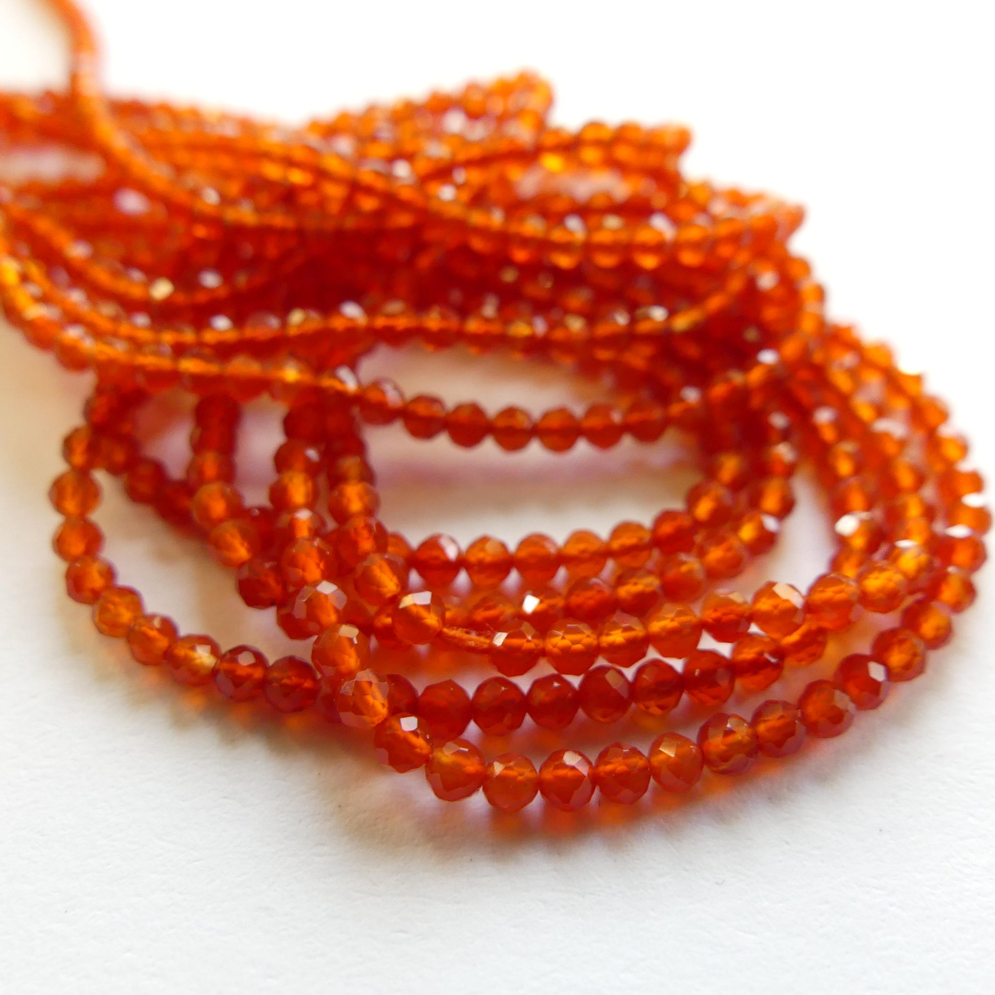 2mm Natural Orange AAA Carnelian Faceted Beads 13" Genuine Gemstone Beads for Jewelry Making Beading Craft Gift Beads Self-Love Abundance