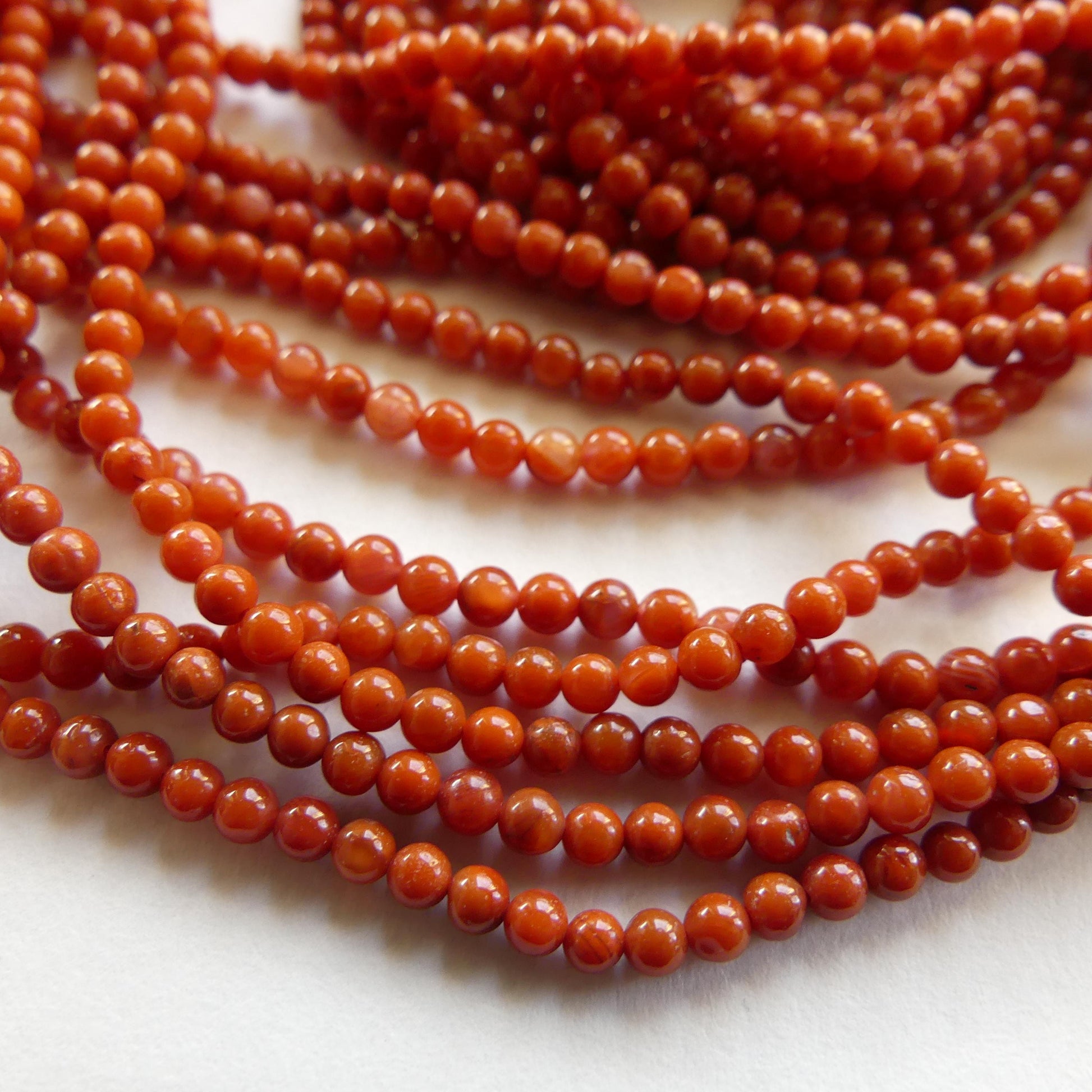 2.5mm Natural Orange Carnelian Smooth Beads 15" Genuine Gemstone Beads for Jewelry Making Beading Craft Gift Beads Self-Love Abundance