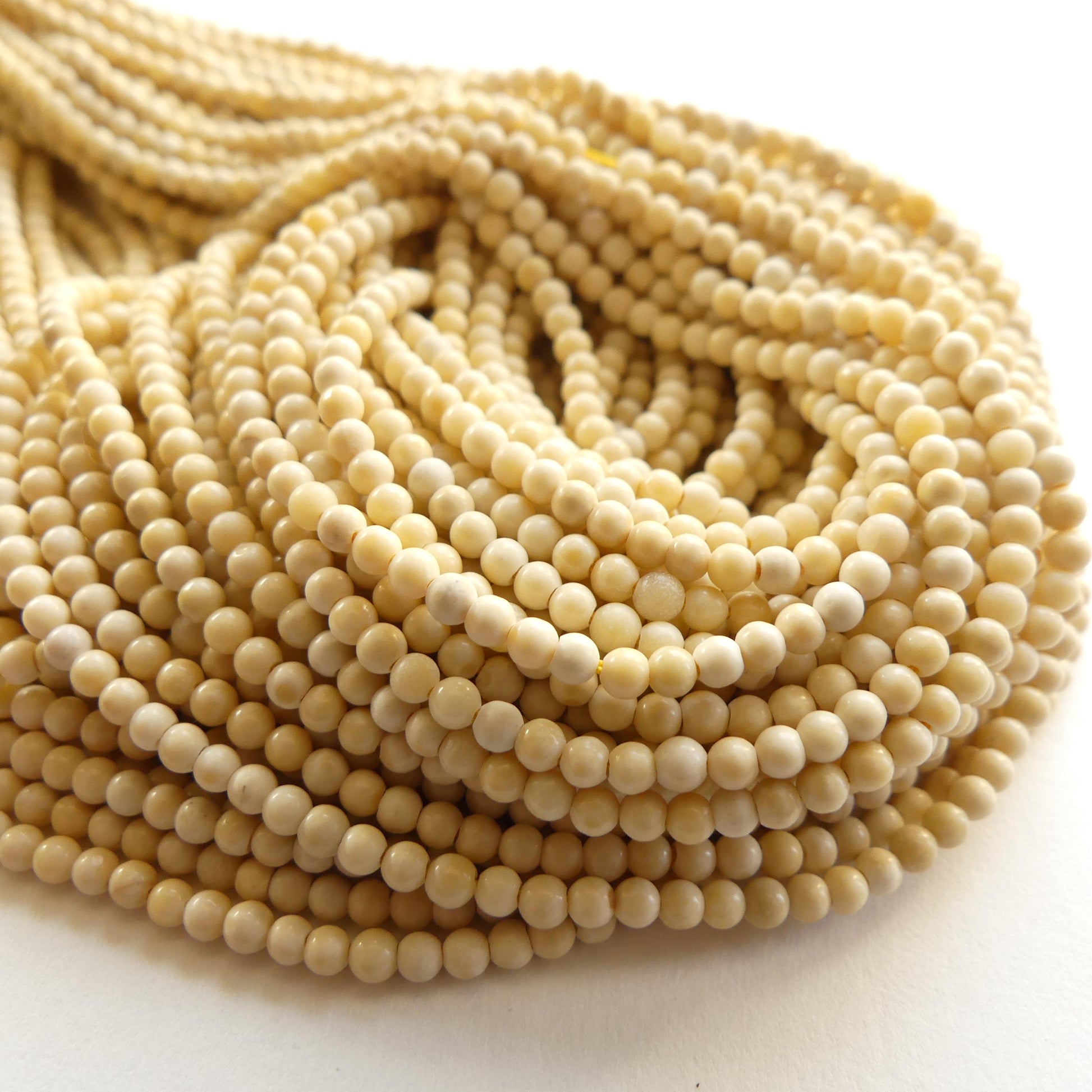 2.5mm Yellow Jade Smooth Beads 15" Burma Nephrite Yellow Jade Genuine Gemstone Beads Natural Jade for Jewelry Making Beading Craft Gift