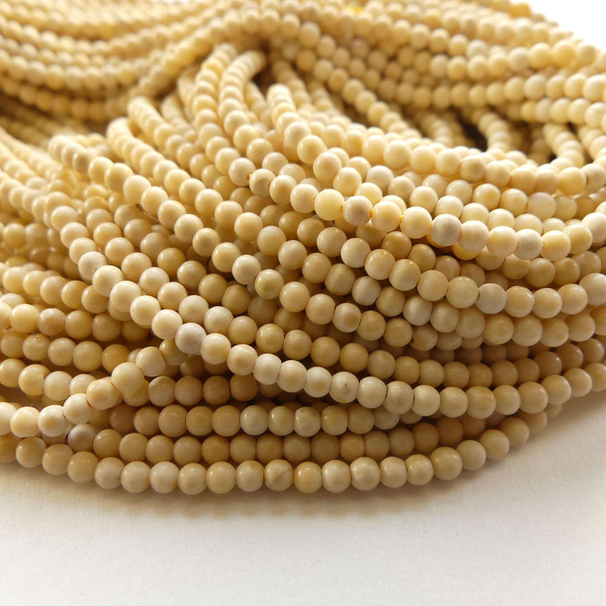 2.5mm Yellow Jade Smooth Beads 15" Burma Nephrite Yellow Jade Genuine Gemstone Beads Natural Jade for Jewelry Making Beading Craft Gift