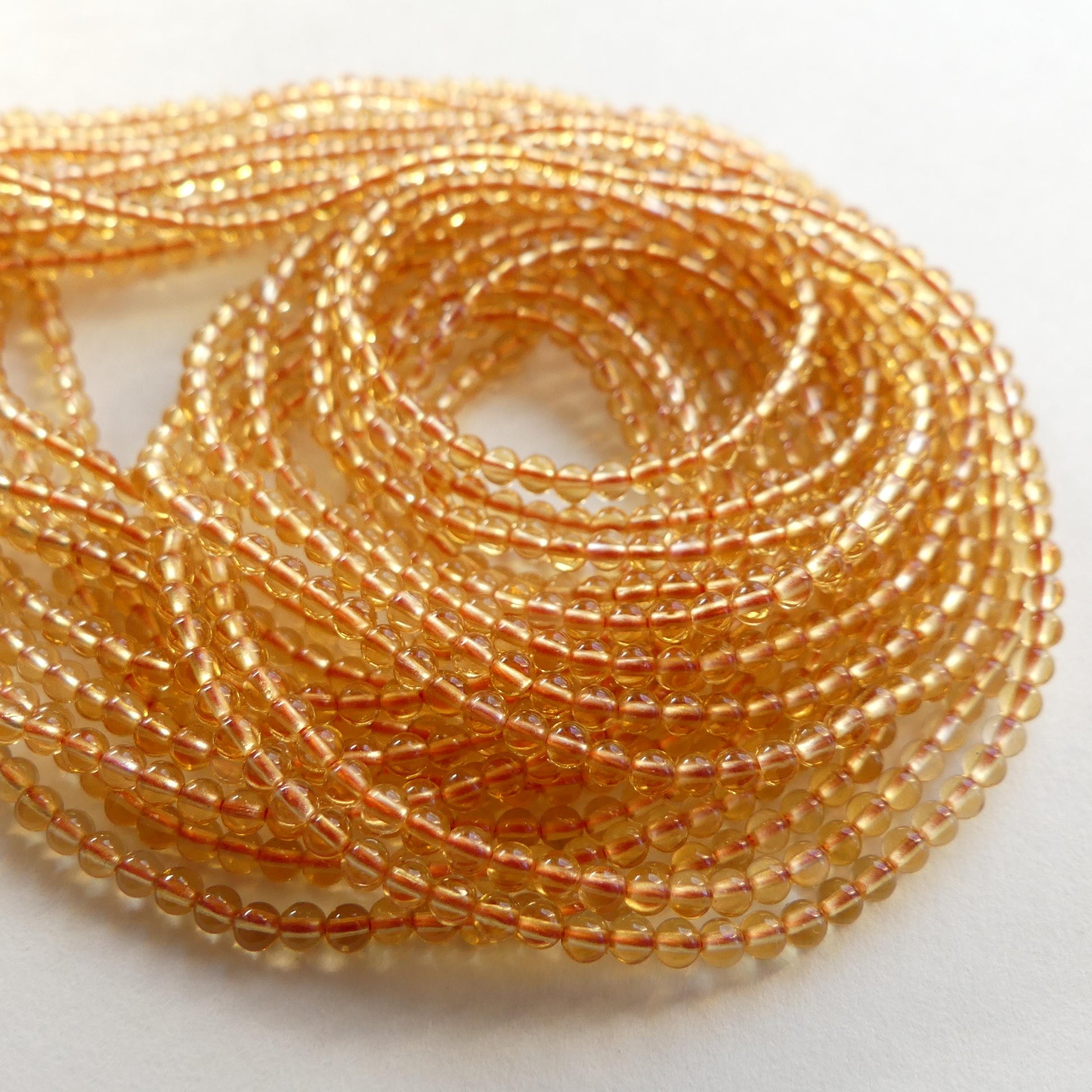 2mm Natural AAA Honey Citrine Smooth Beads 15" Genuine Gemstone Beads Jewelry Making Beading Craft Gift Beads November Birthstone