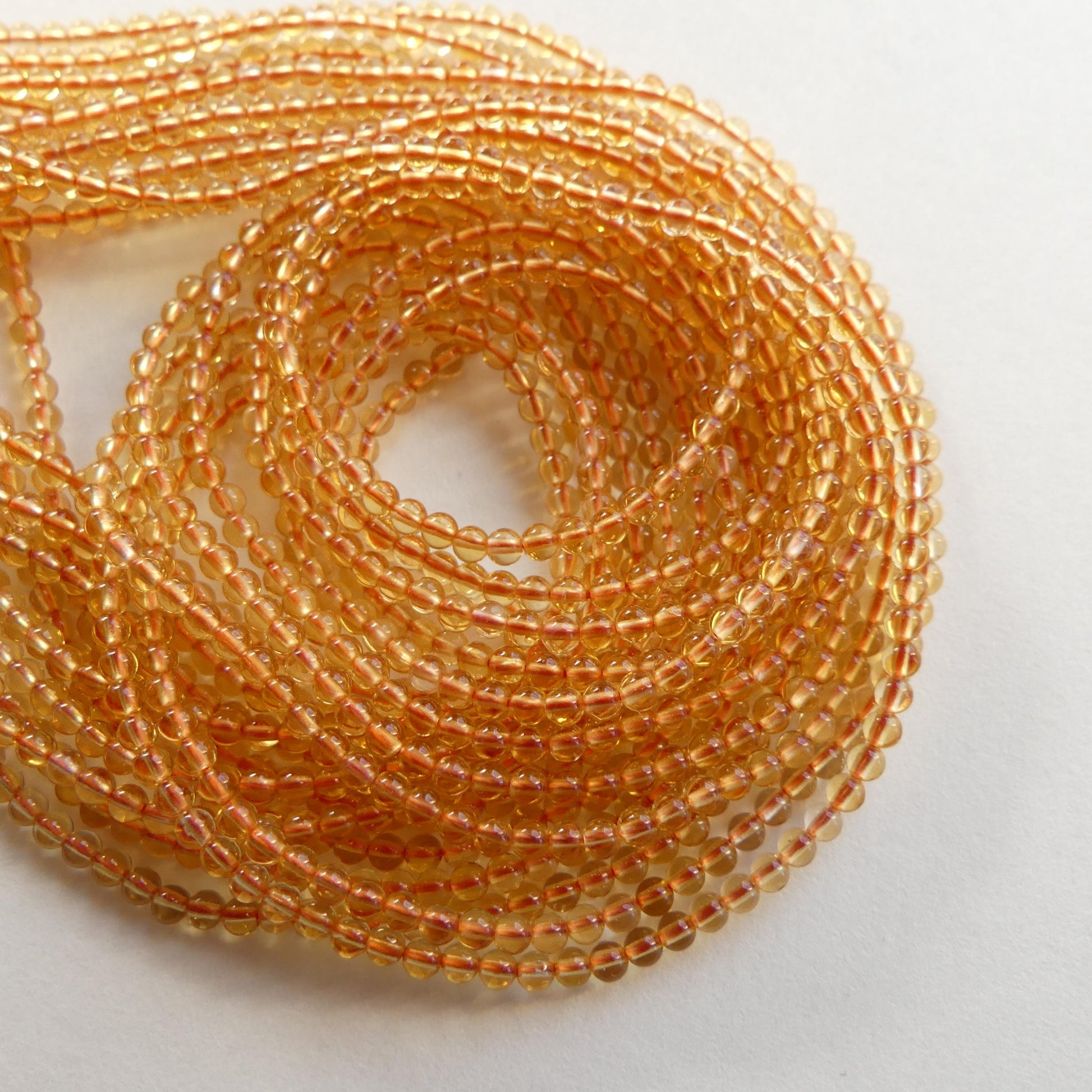2mm Natural AAA Honey Citrine Smooth Beads 15" Genuine Gemstone Beads Jewelry Making Beading Craft Gift Beads November Birthstone