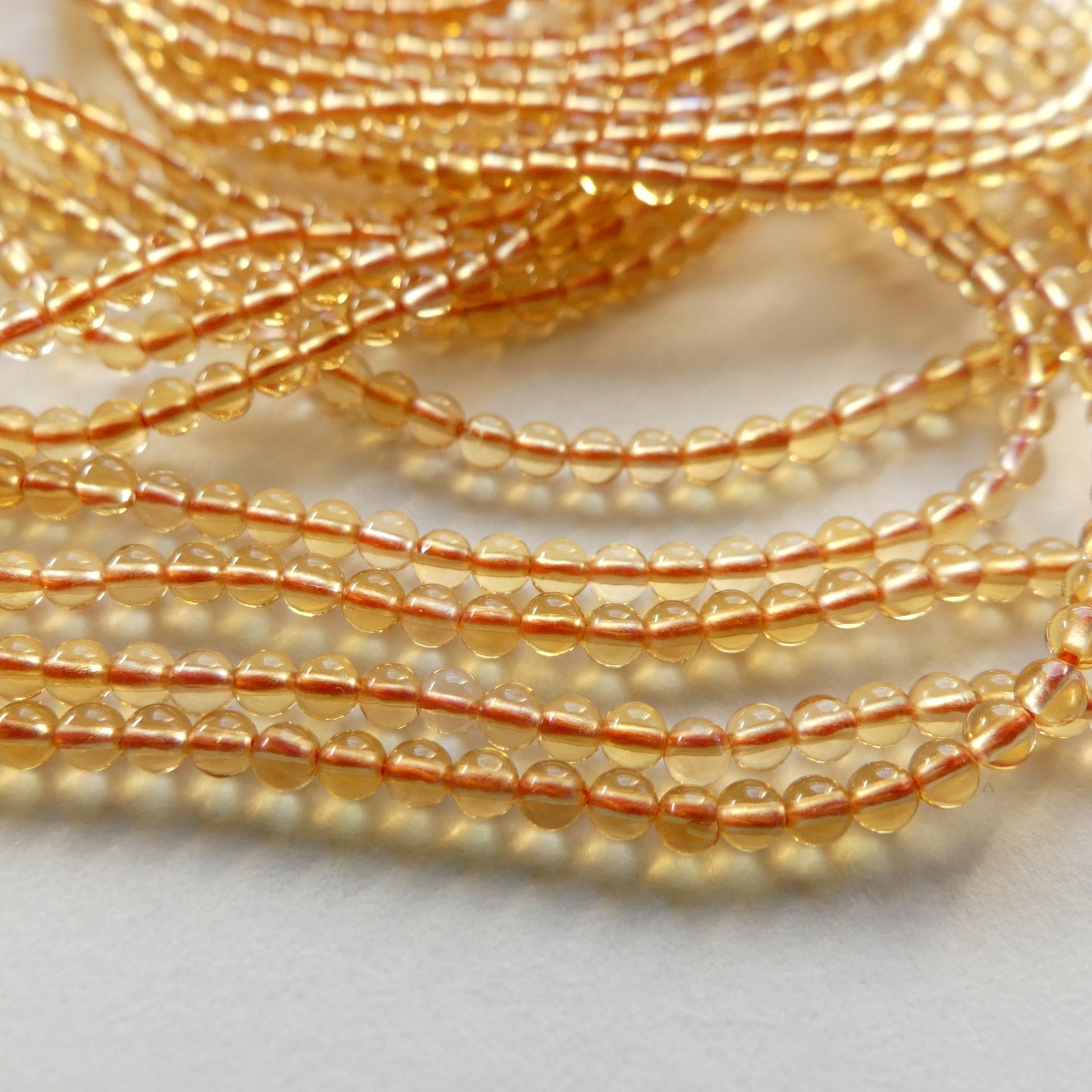2mm Natural AAA Honey Citrine Smooth Beads 15" Genuine Gemstone Beads Jewelry Making Beading Craft Gift Beads November Birthstone