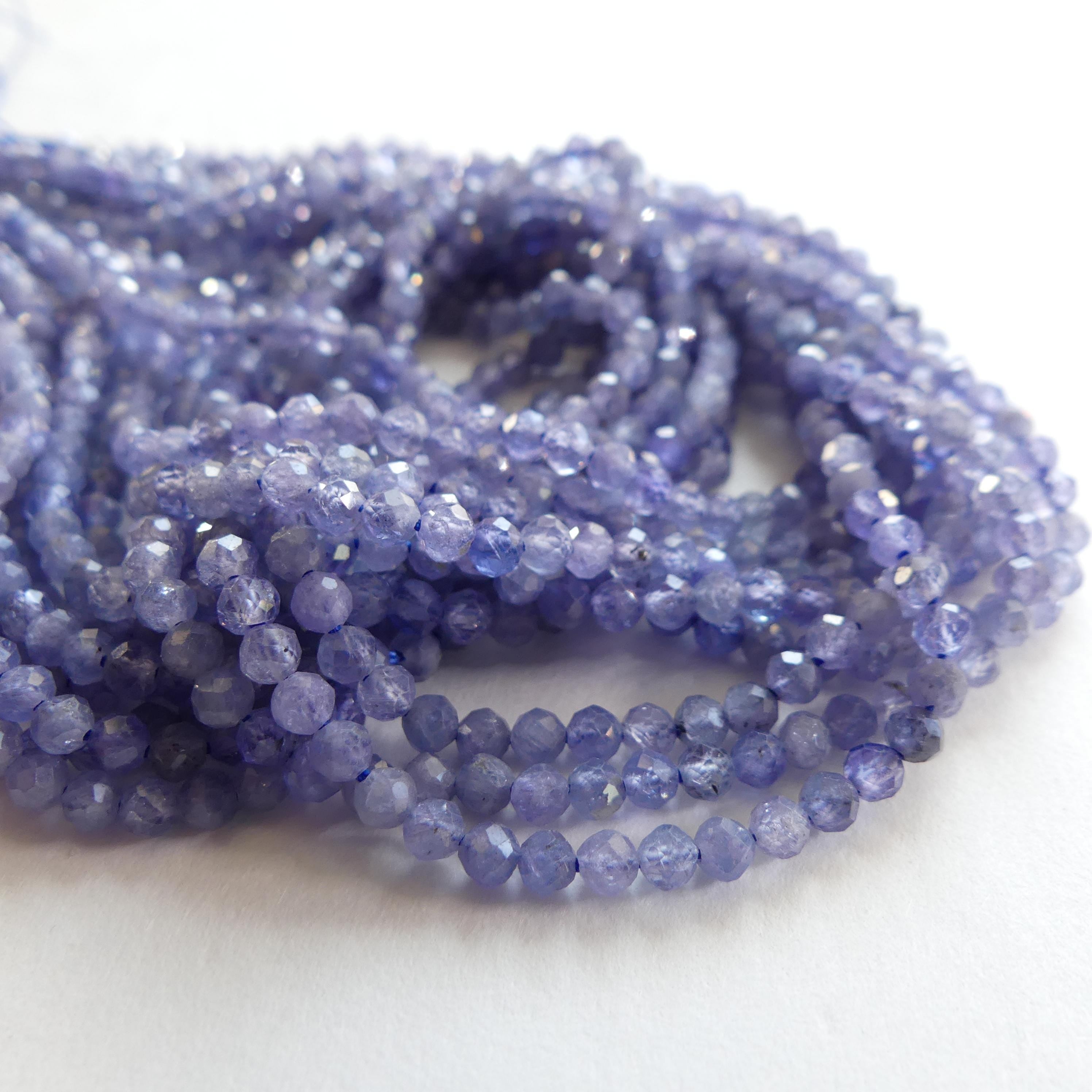 3mm Tanzanite Beads Micro Faceted Beads 15" Natural Tanzanite Gemstone Beads Beading Crafter Gift December Birthstone