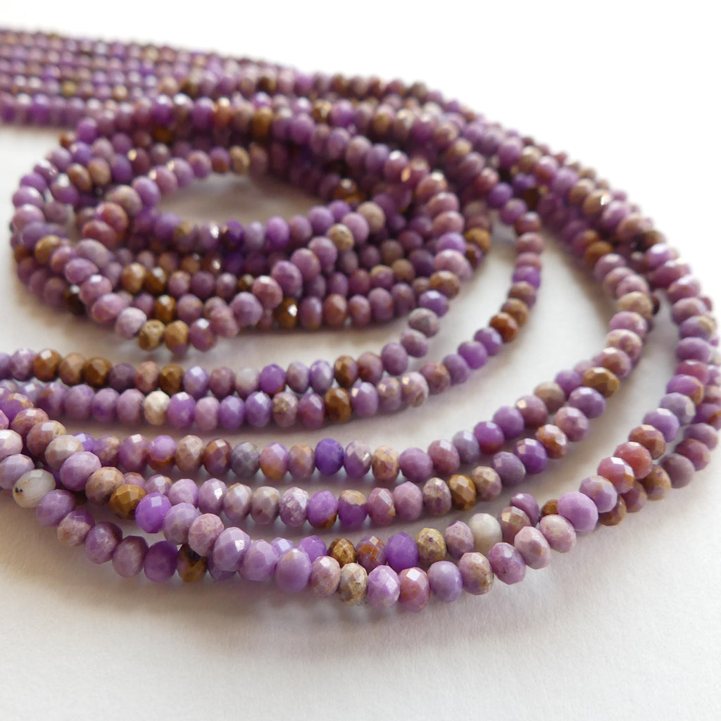 3mm Phosphosiderite Beads 3x2mm Micro Faceted Rondele Beads 15" Gemstone Beads Beading Crafter Gift DIY Jewelry Making