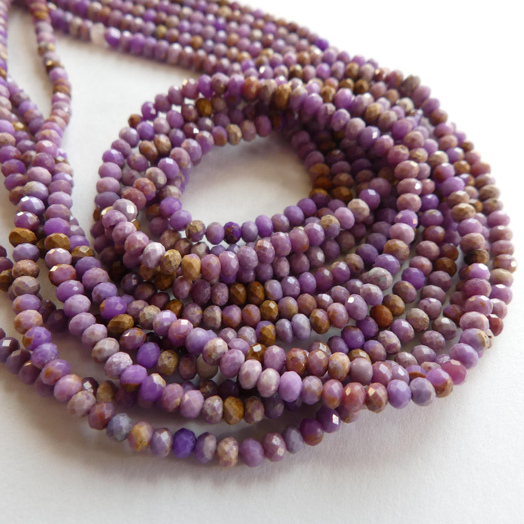 3mm Phosphosiderite Beads 3x2mm Micro Faceted Rondele Beads 15" Gemstone Beads Beading Crafter Gift DIY Jewelry Making