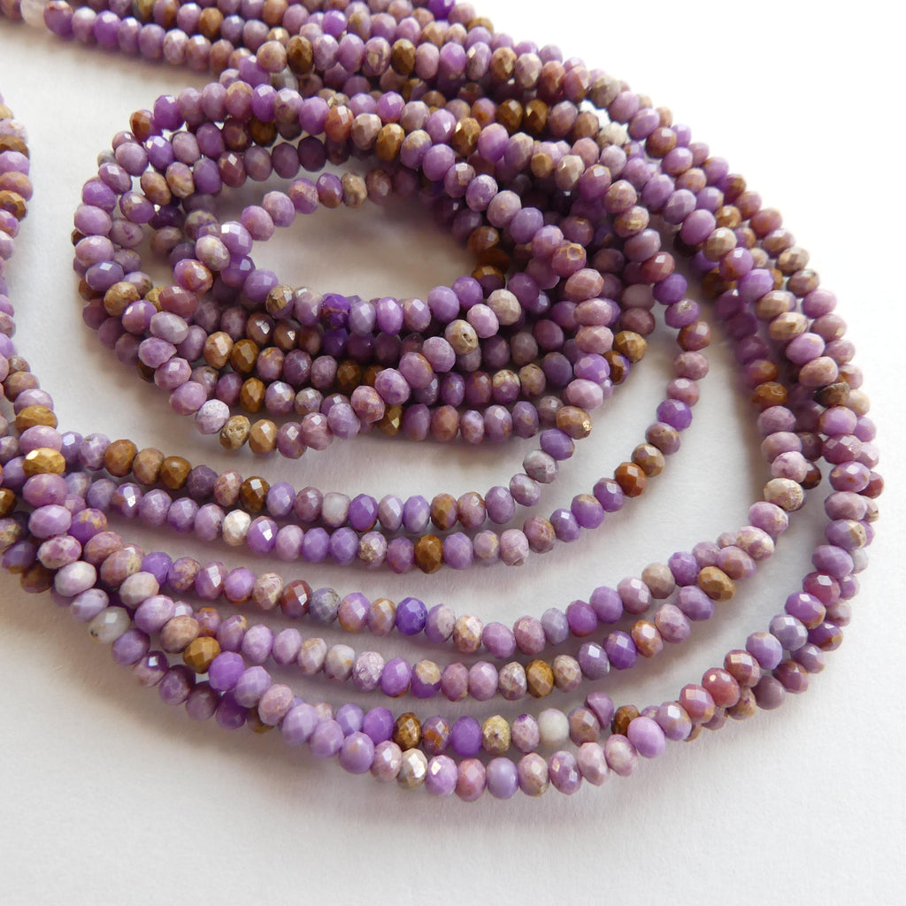 3mm Phosphosiderite Beads 3x2mm Micro Faceted Rondele Beads 15" Gemstone Beads Beading Crafter Gift DIY Jewelry Making