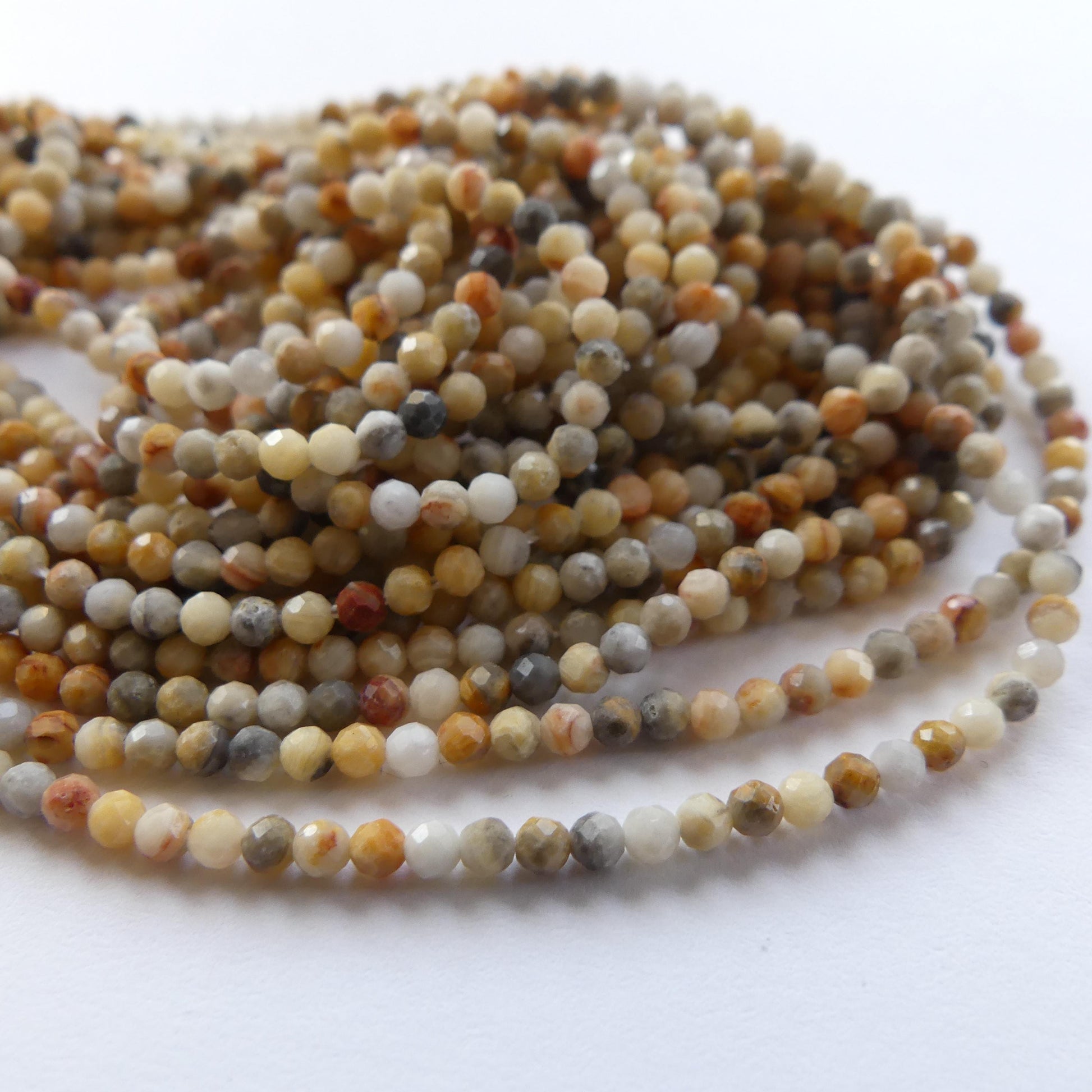 2mm Crazy Agate Micro Faceted Beads 15" Yellow Genuine Gemstone Beads for Jewelry Making Beading Craft Gift