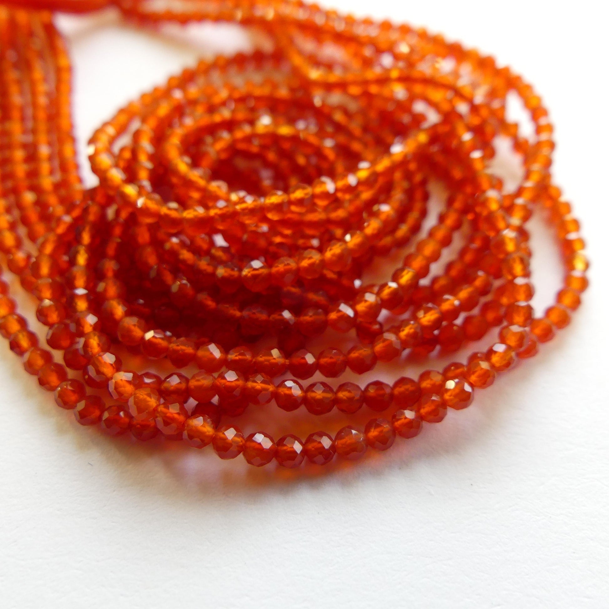 2mm Natural Orange AAA Carnelian Faceted Beads 13" Genuine Gemstone Beads for Jewelry Making Beading Craft Gift Beads Self-Love Abundance