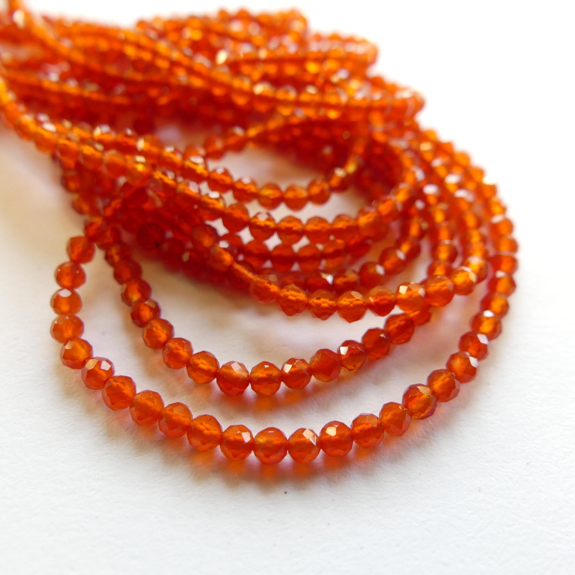 2mm Natural Orange AAA Carnelian Faceted Beads 13" Genuine Gemstone Beads for Jewelry Making Beading Craft Gift Beads Self-Love Abundance