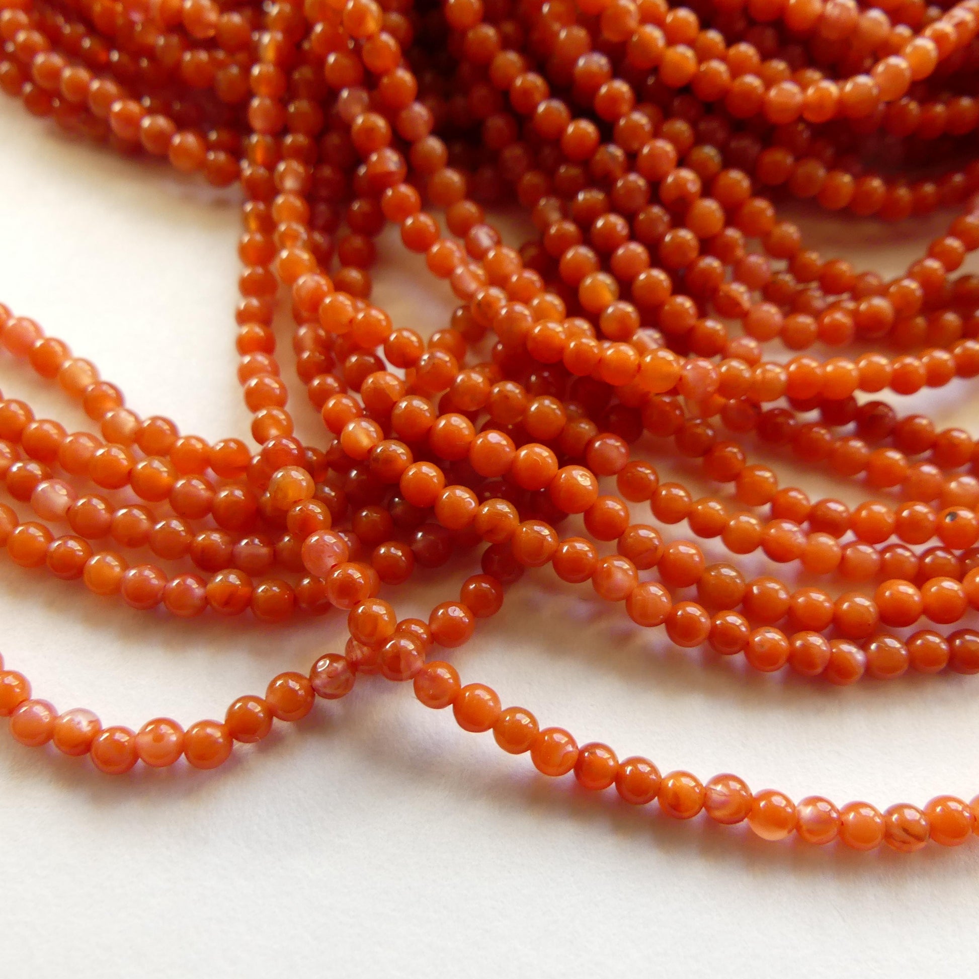 2.5mm Natural AAA Orange Carnelian Smooth Beads 15" Genuine Gemstone Beads for Jewelry Making Beading Craft Gift Beads Self-Love Abundance