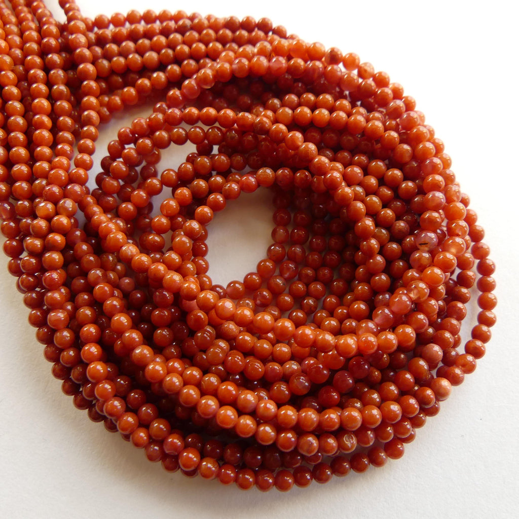2.5mm Natural Orange Carnelian Smooth Beads 15" Genuine Gemstone Beads for Jewelry Making Beading Craft Gift Beads Self-Love Abundance