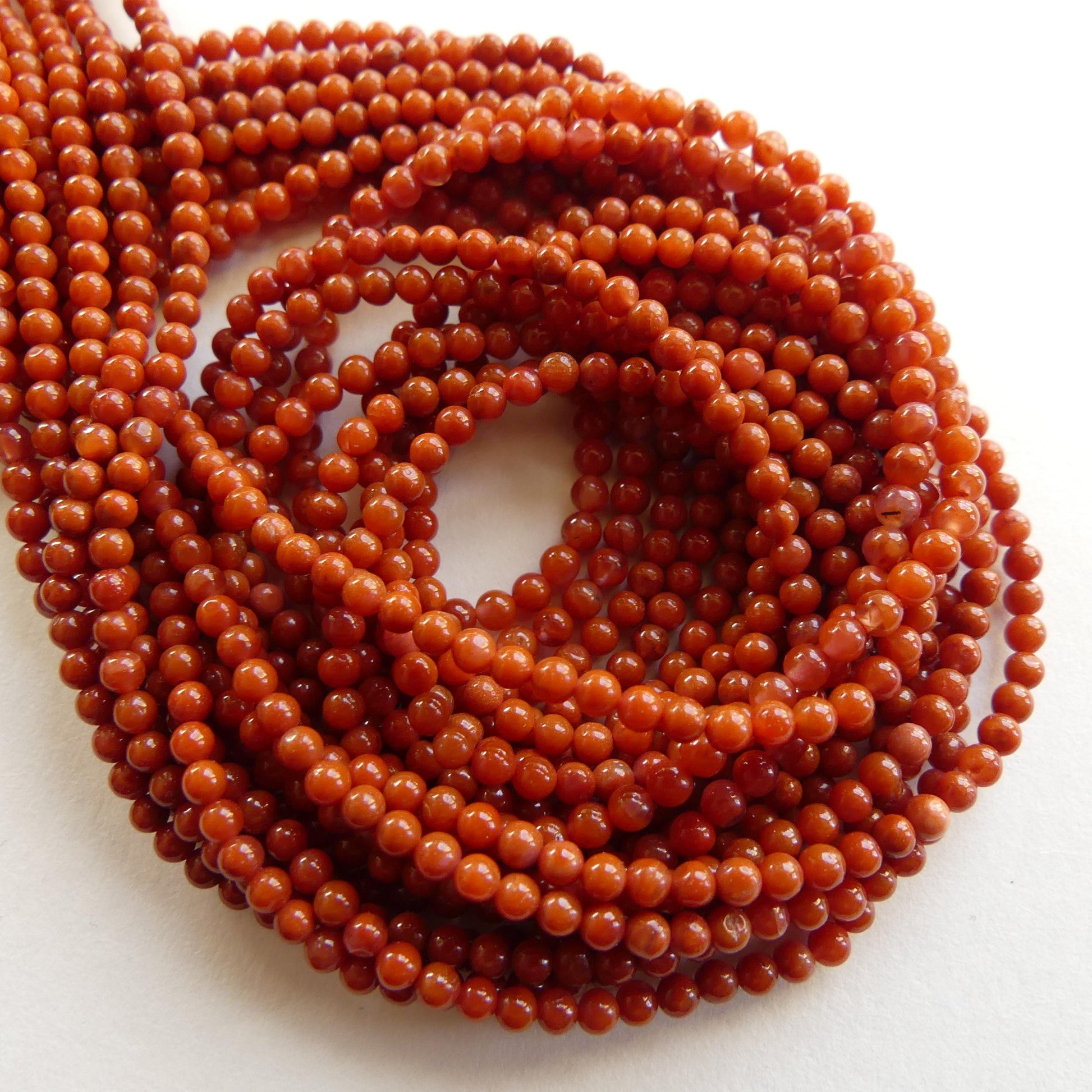 2.5mm Natural Orange Carnelian Smooth Beads 15" Genuine Gemstone Beads for Jewelry Making Beading Craft Gift Beads Self-Love Abundance