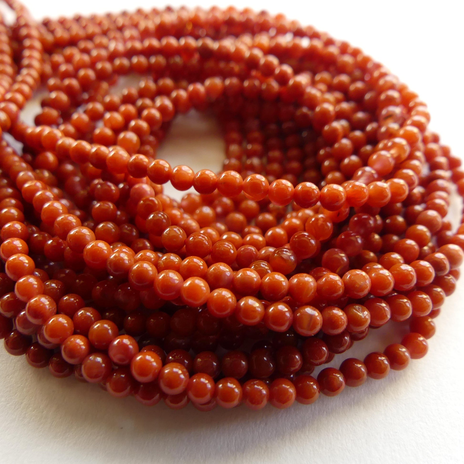 2.5mm Natural Orange Carnelian Smooth Beads 15" Genuine Gemstone Beads for Jewelry Making Beading Craft Gift Beads Self-Love Abundance