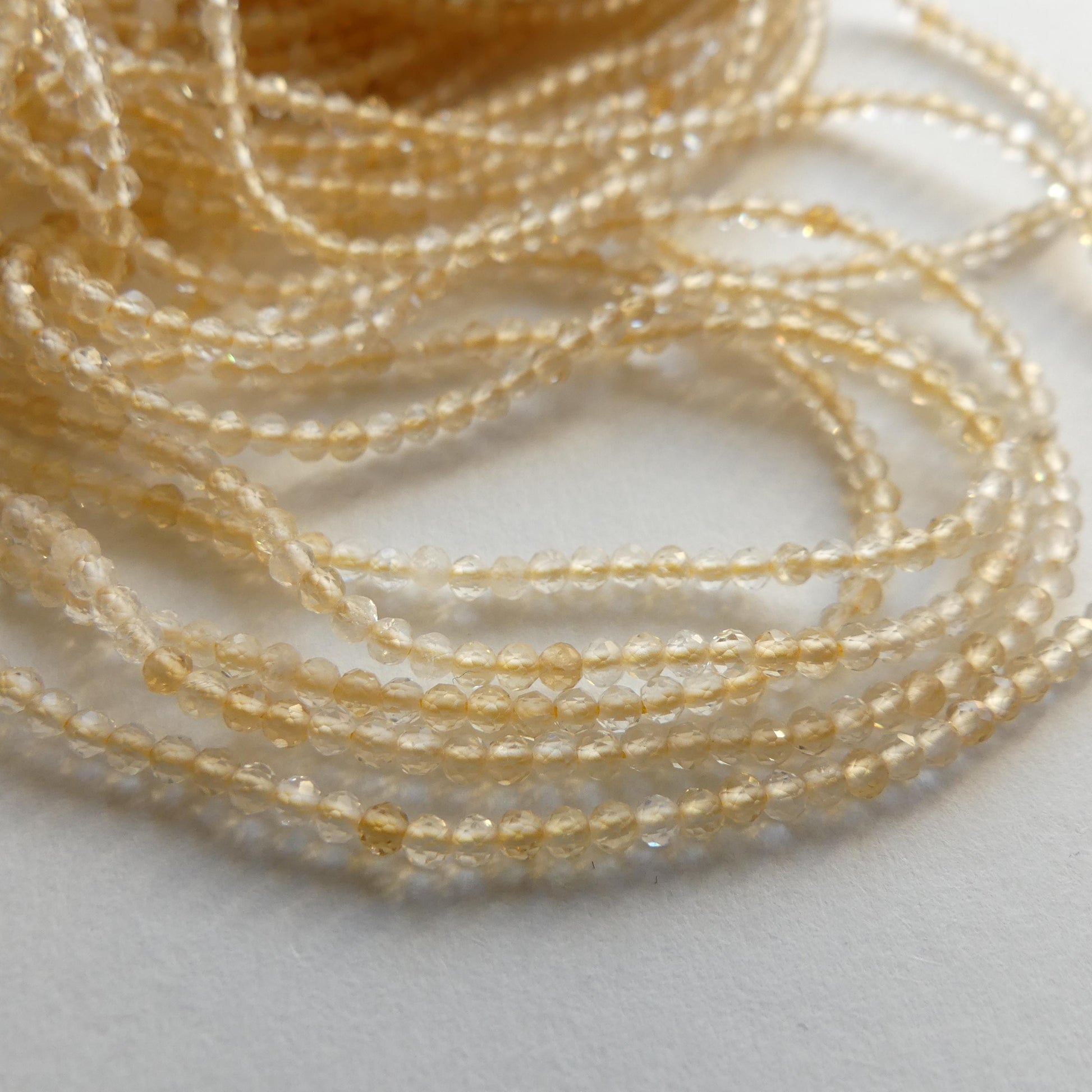 2mm Natural Citrine Beads Micro Faceted 15" Genuine Gemstone Beads Jewelry Making Beading Craft Gift Beads November Birthstone