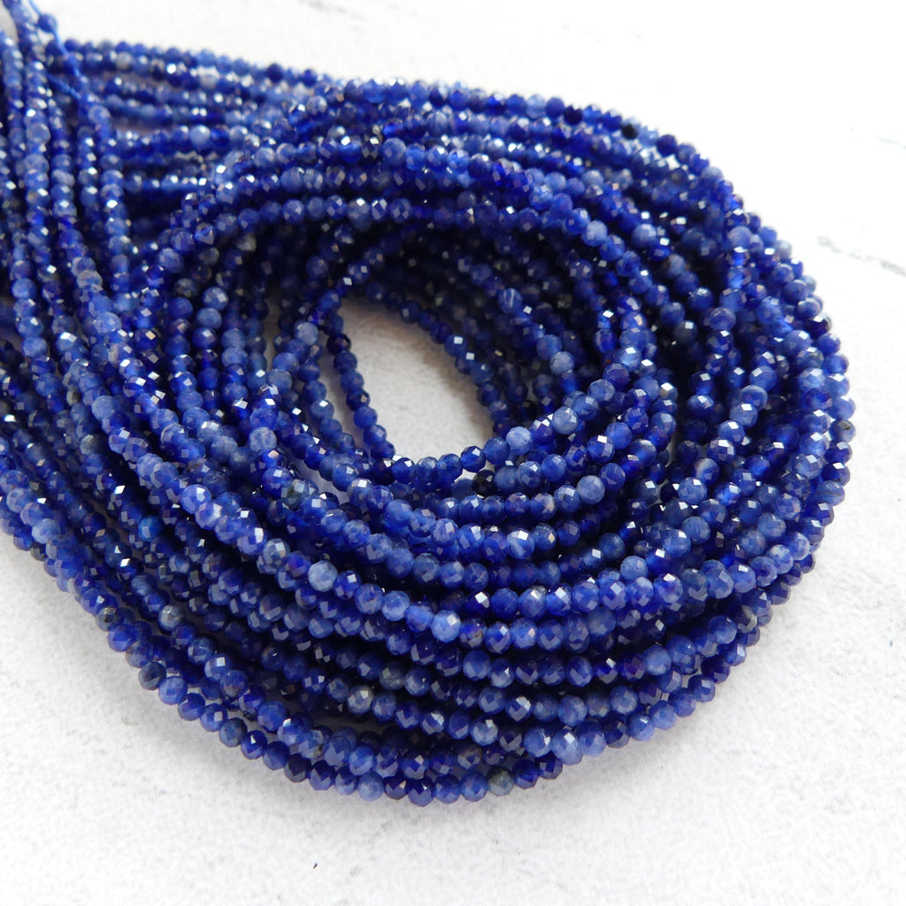 2mm Sodalite Faceted Beads 15" Sodalite Genuine Gemstone Beads for Jewelry Making Beading Craft Gift Beads