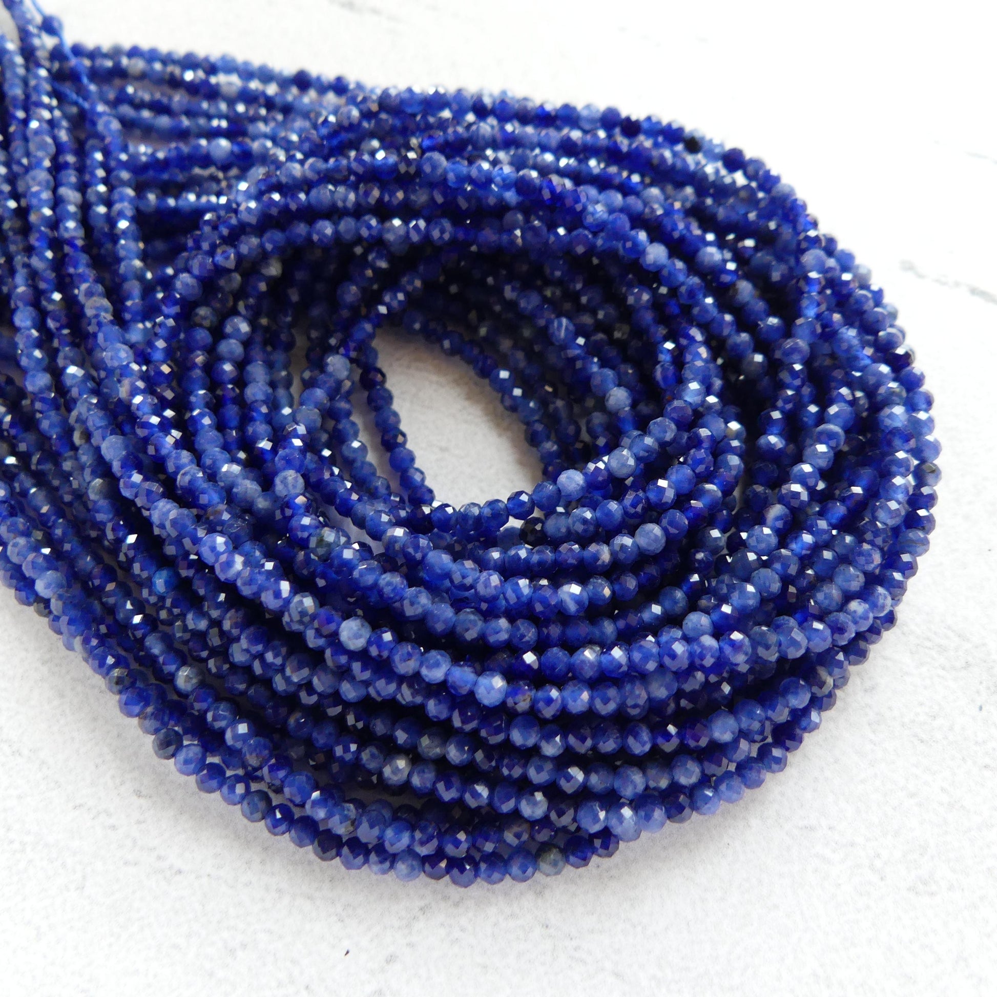 2mm Sodalite Faceted Beads 15" Sodalite Genuine Gemstone Beads for Jewelry Making Beading Craft Gift Beads