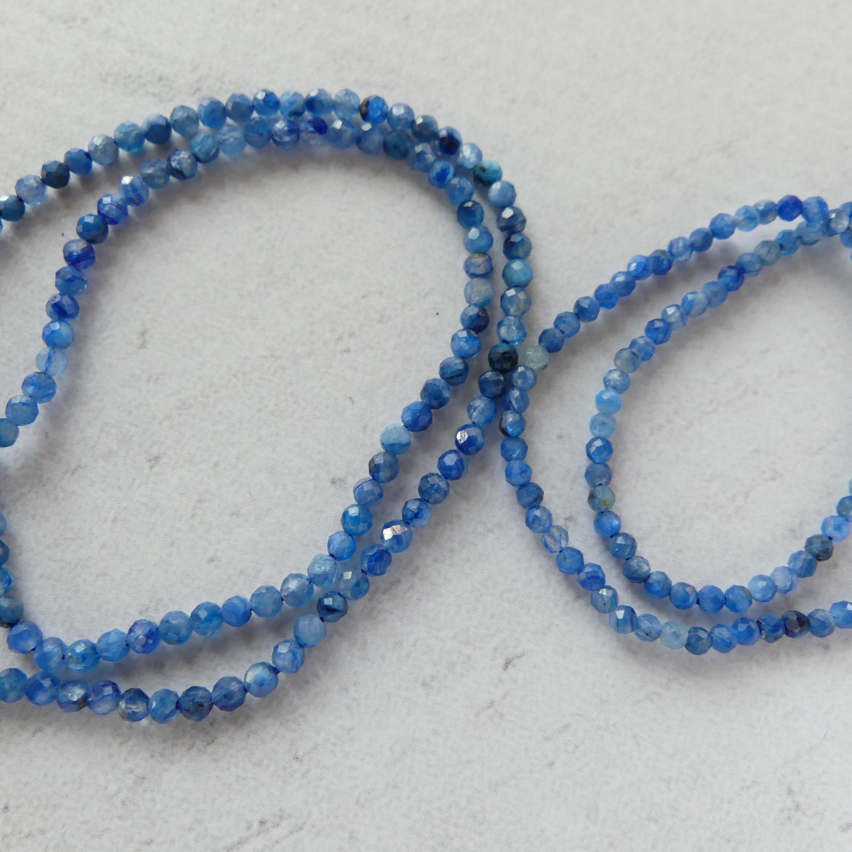 2mm AAA Blue Kyanite Beads Micro Faceted Beads 15" Gemstone Beads Beading Crafter Gift for Jewelry making