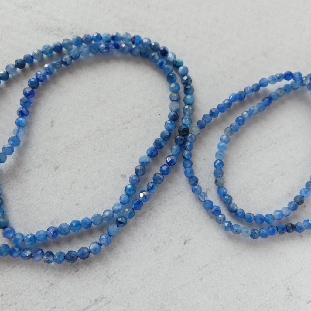 2mm AAA Blue Kyanite Beads Micro Faceted Beads 15" Gemstone Beads Beading Crafter Gift for Jewelry making