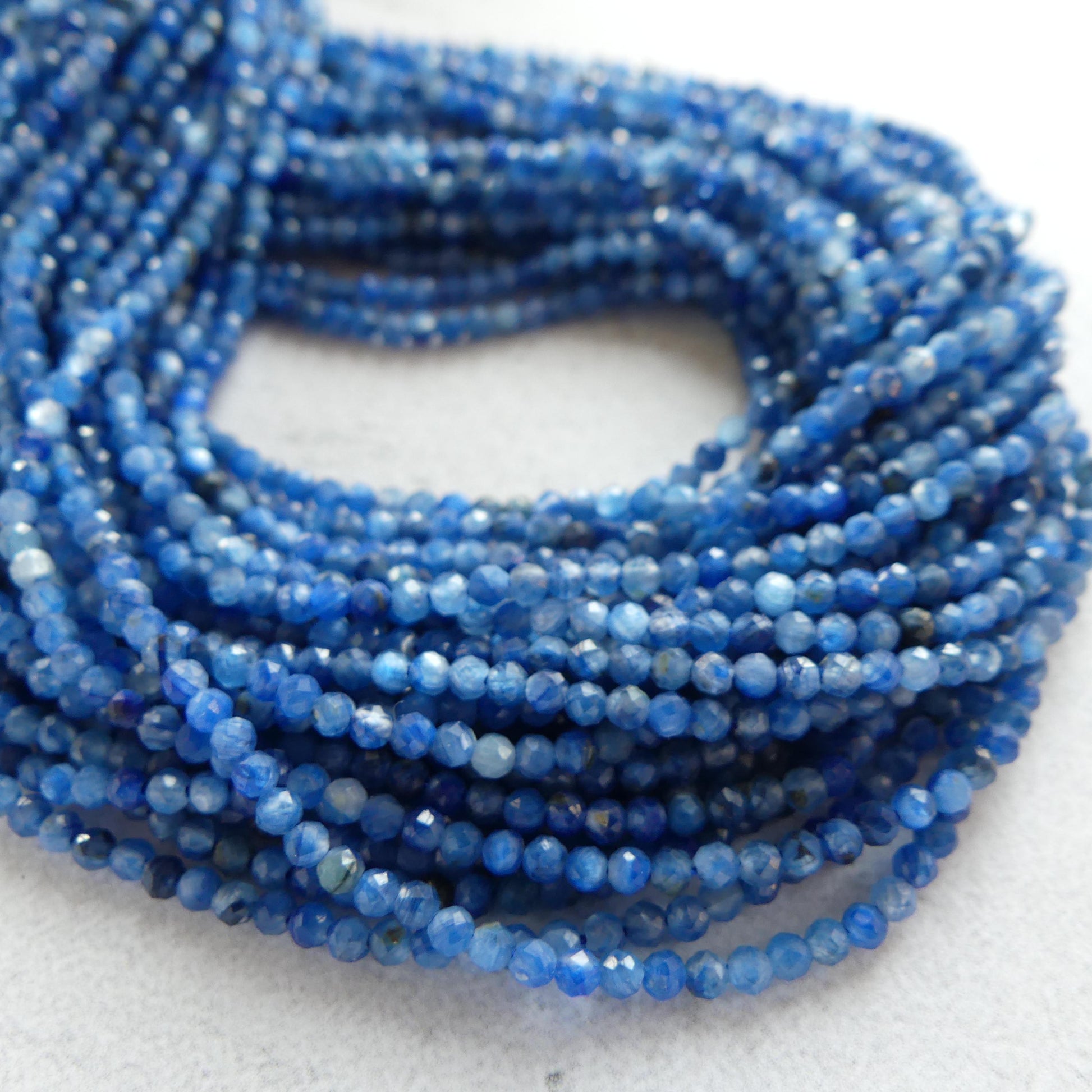 2mm AAA Blue Kyanite Beads Micro Faceted Beads 15" Gemstone Beads Beading Crafter Gift for Jewelry making