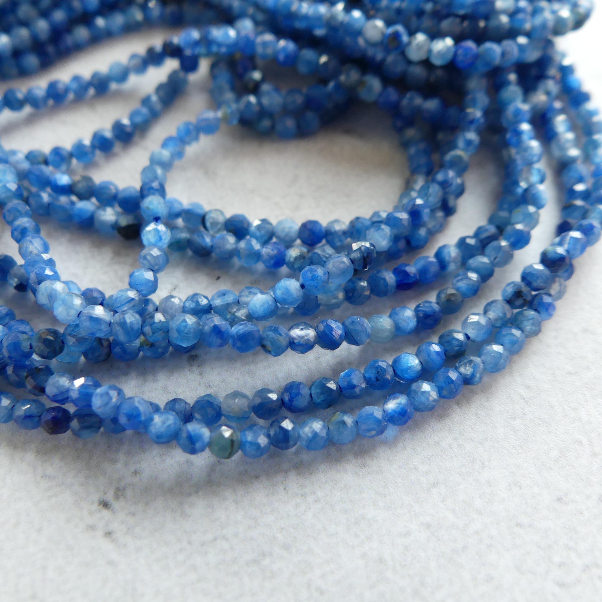 2mm AAA Blue Kyanite Beads Micro Faceted Beads 15" Gemstone Beads Beading Crafter Gift for Jewelry making