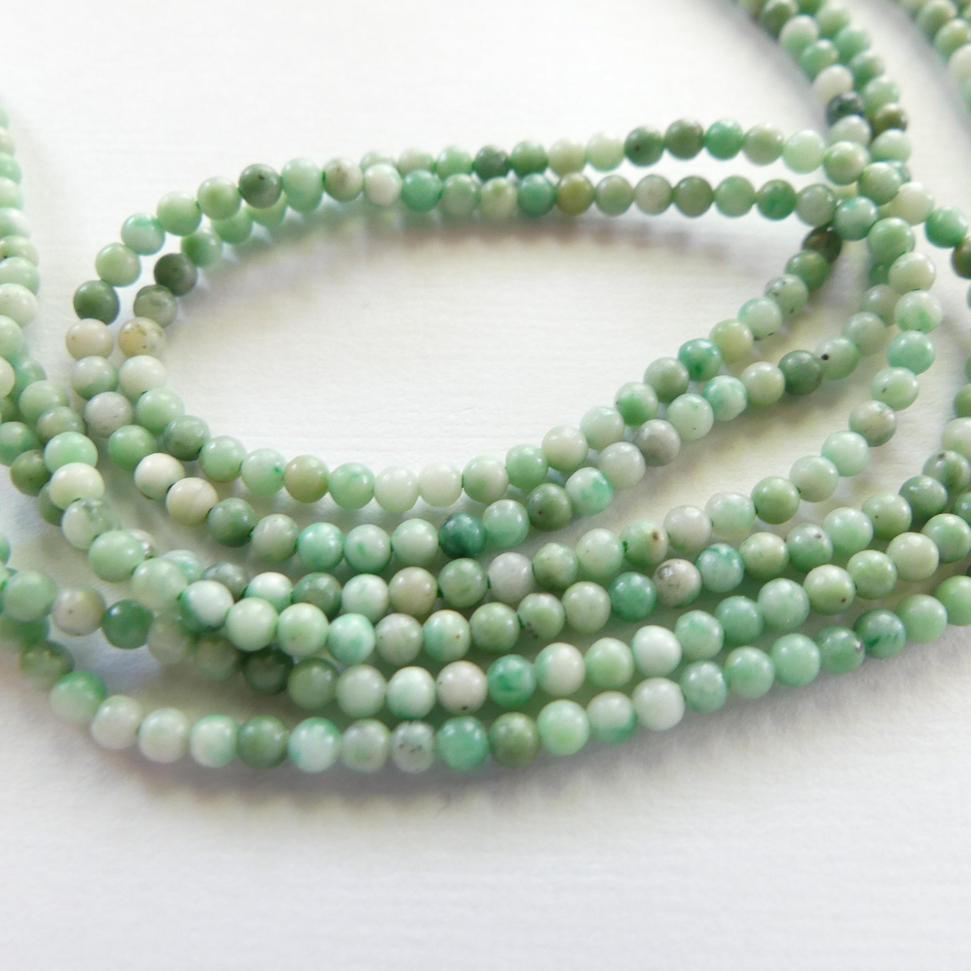 2mm Natural Jade Smooth Beads 15" Jade Round Genuine Gemstone Beads for Jewelry Making Beading Craft Gift Beads DIY Jewelry