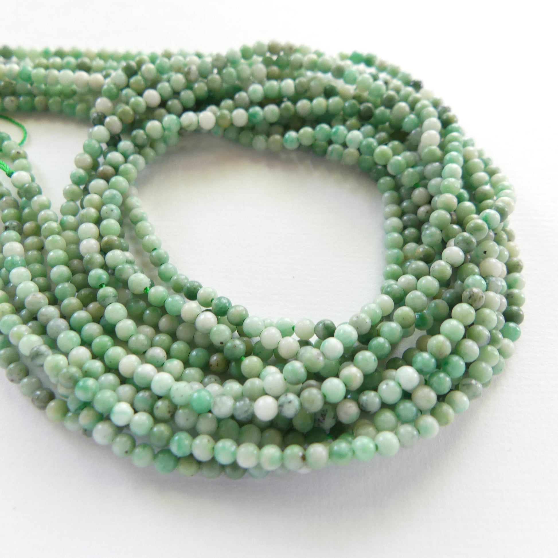 2mm Natural Jade Smooth Beads 15" Jade Round Genuine Gemstone Beads for Jewelry Making Beading Craft Gift Beads DIY Jewelry