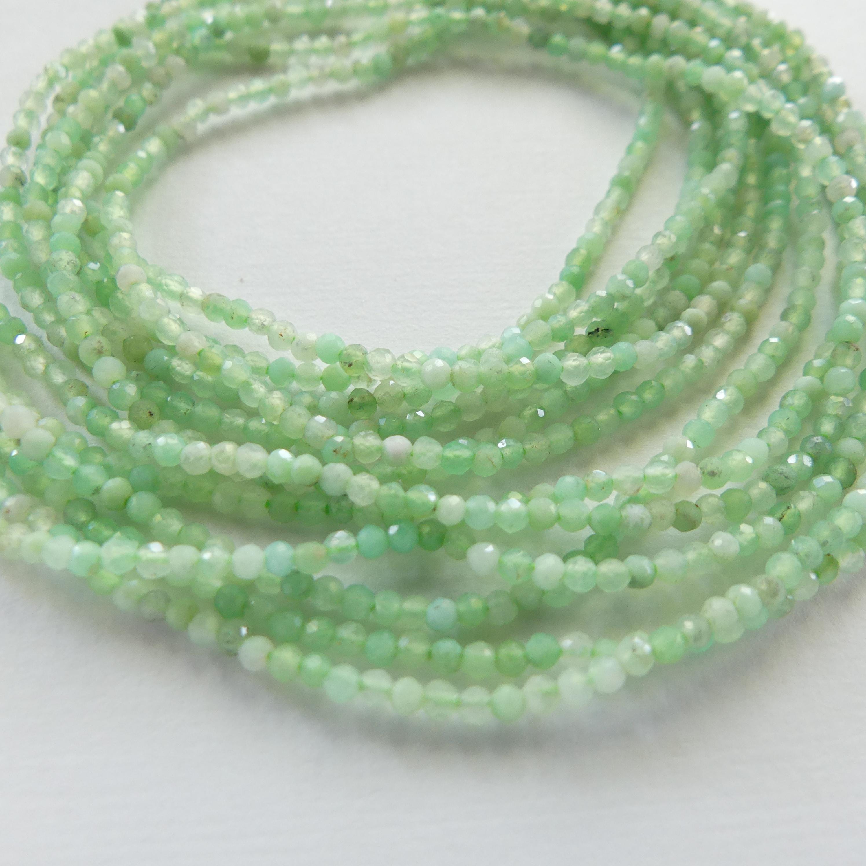 2mm Chrysoprase Faceted Beads 15.5" Mint Green Genuine Gemstone Beads for Jewelry Making Beading Craft Gift Beads