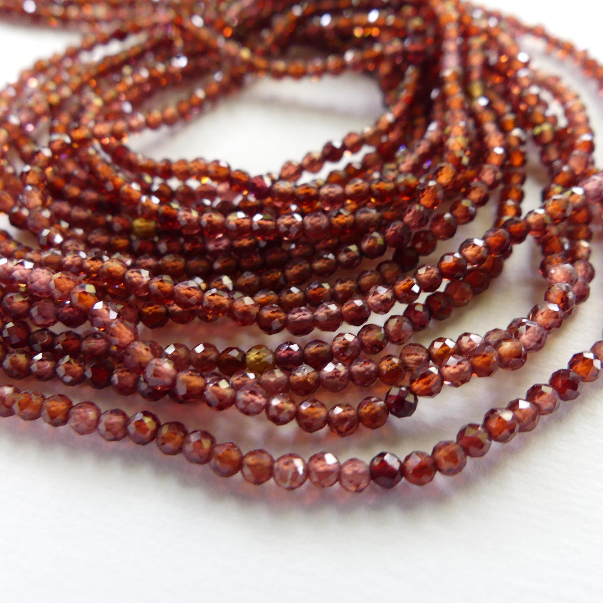 2mm AAA Malaya Garnet Beads Micro Faceted Beads 15" Natural Garnet Gemstone Beads Beading Crafter Gift