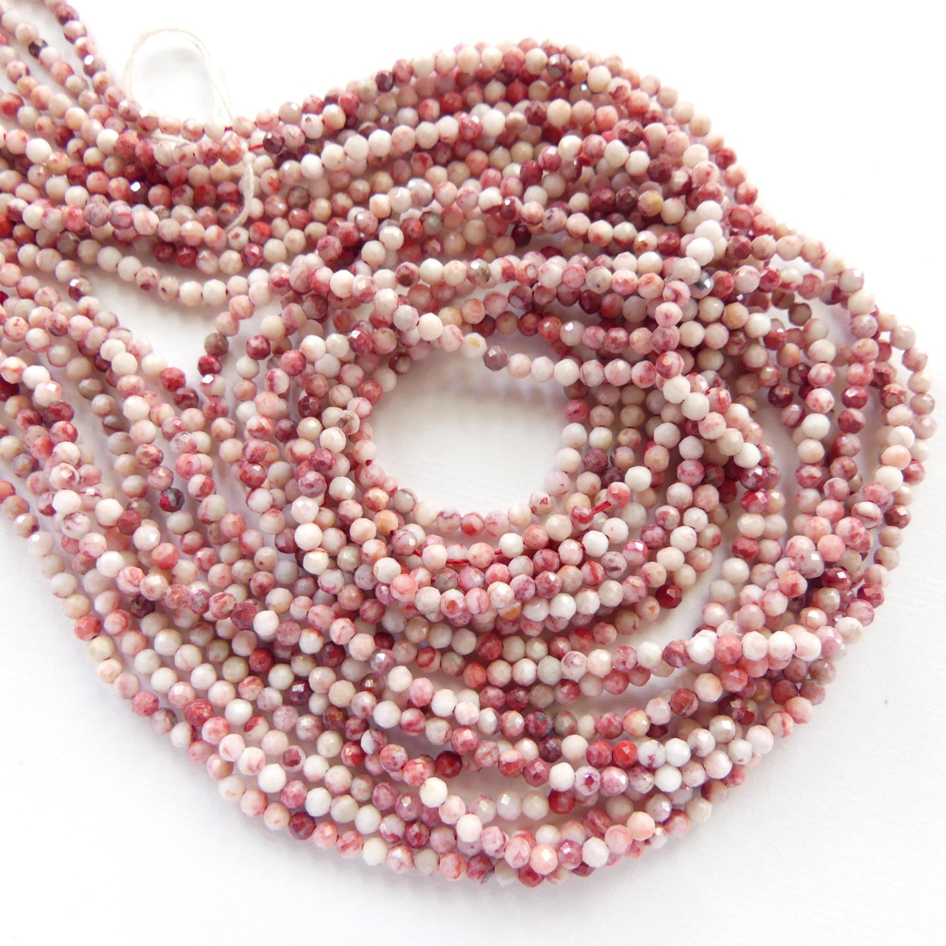 2mm Rare Cinnabrite Faceted Beads 15" Red Cinabar in Quartz Matrix Genuine Gemstone Beads for Jewelry Making Beading Craft Gift Beads