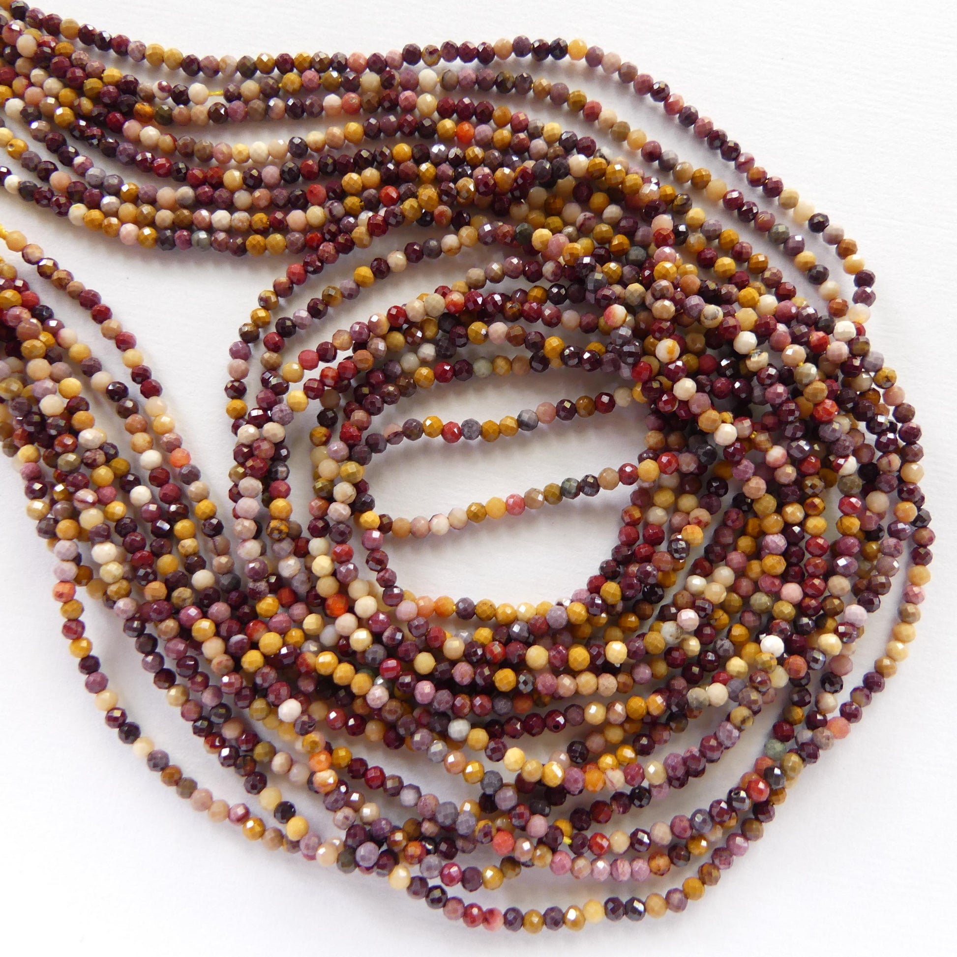 2mm Mookaite Jasper Beads Micro Faceted Genuine Small Earth Tone Jasper Beads 15" Gemstone Beads for Jewelry Making Beading Gift for Crafter