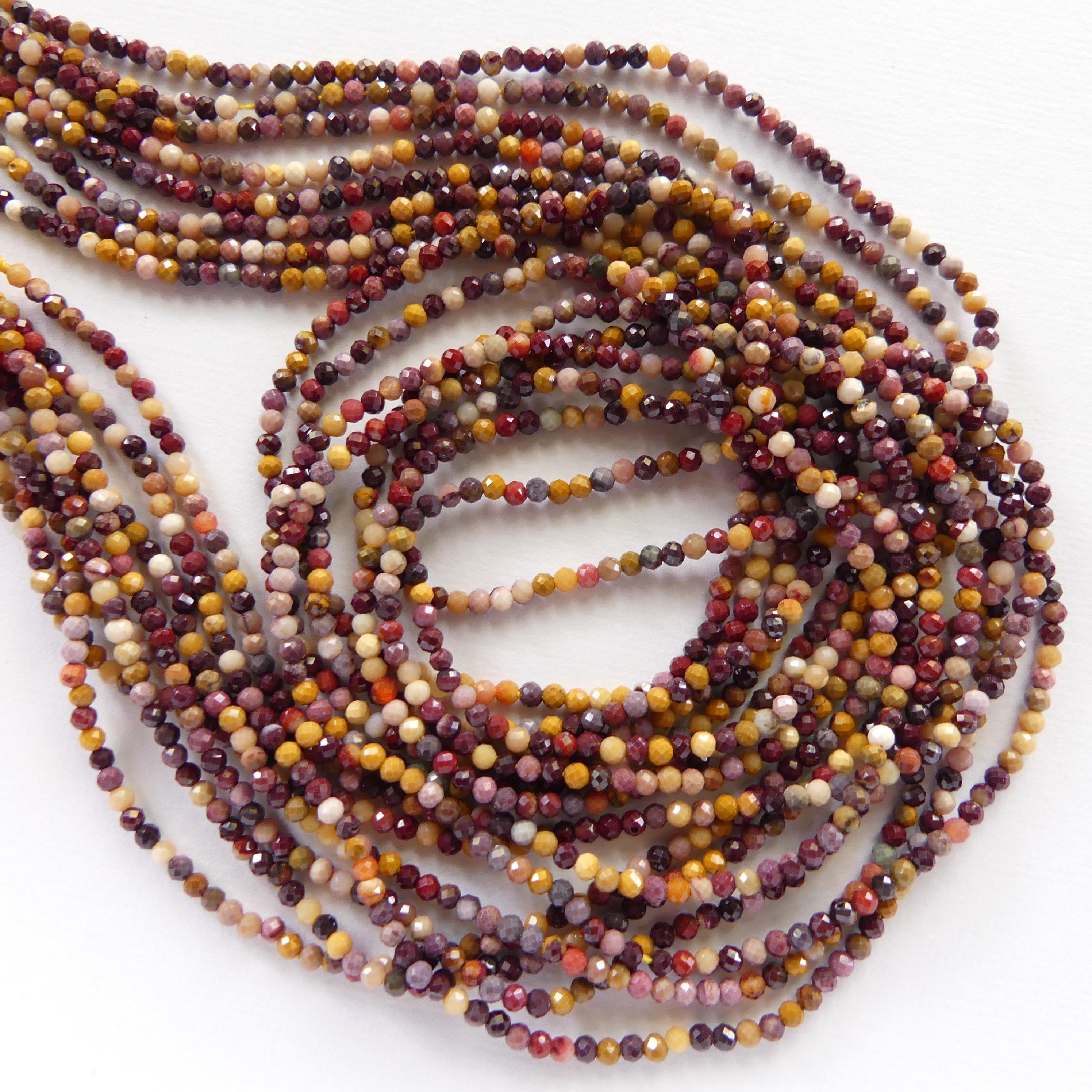 2mm Mookaite Jasper Beads Micro Faceted Genuine Small Earth Tone Jasper Beads 15" Gemstone Beads for Jewelry Making Beading Gift for Crafter