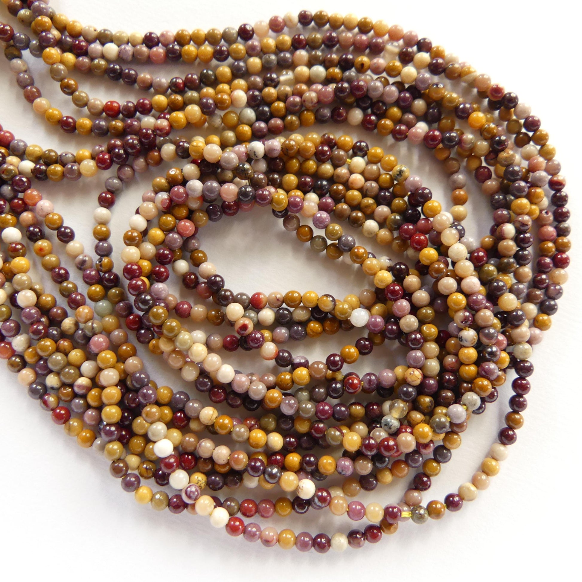 2mm Mookaite Jasper Beads Smooth Genuine Small Earth Tone Jasper Beads 15" Gemstone Beads for Jewelry Making Beading Gift for Crafter