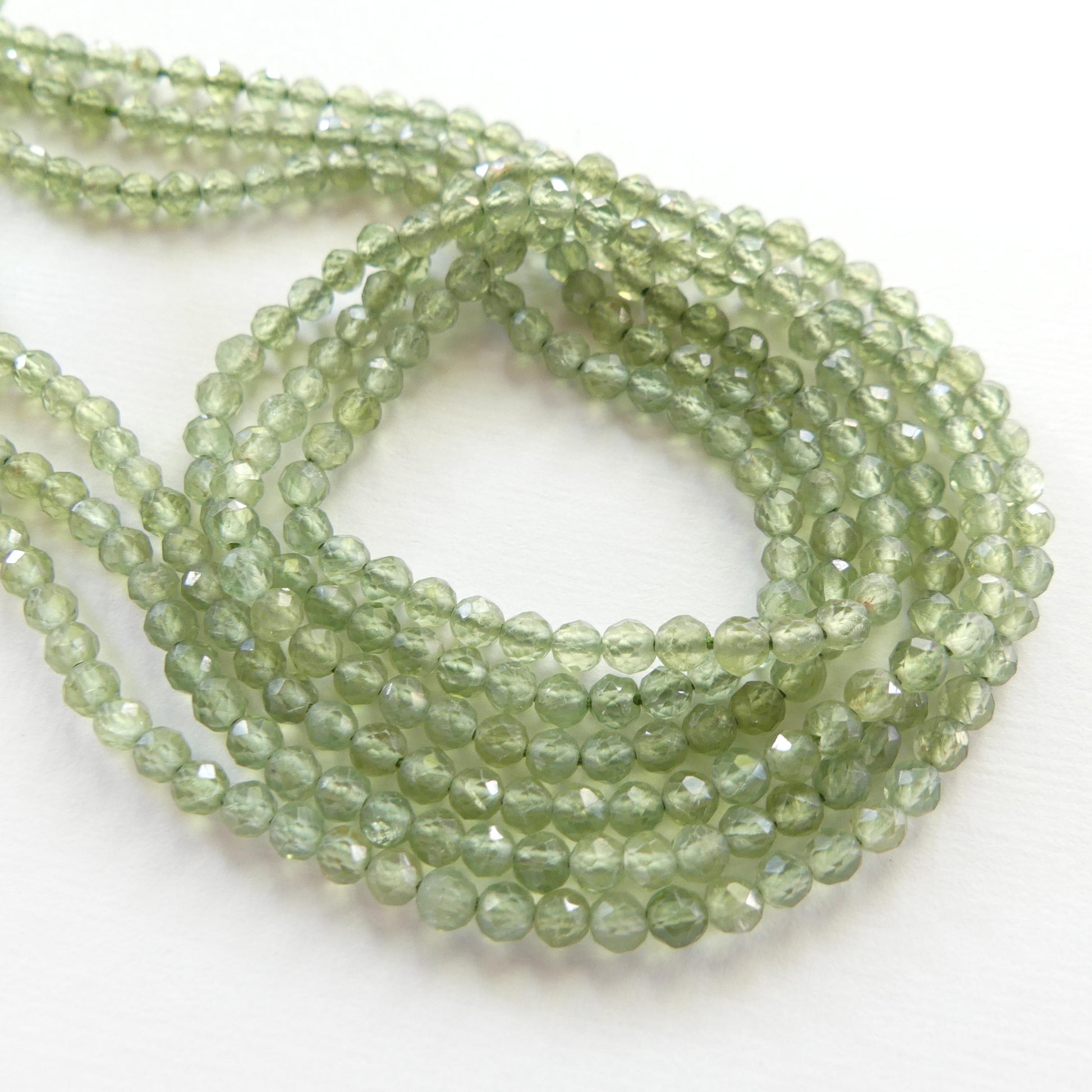 3mm Green Apatite Faceted Beads 12" Genuine Gemstone Beads for Jewelry Making Beading Craft Gift Beads
