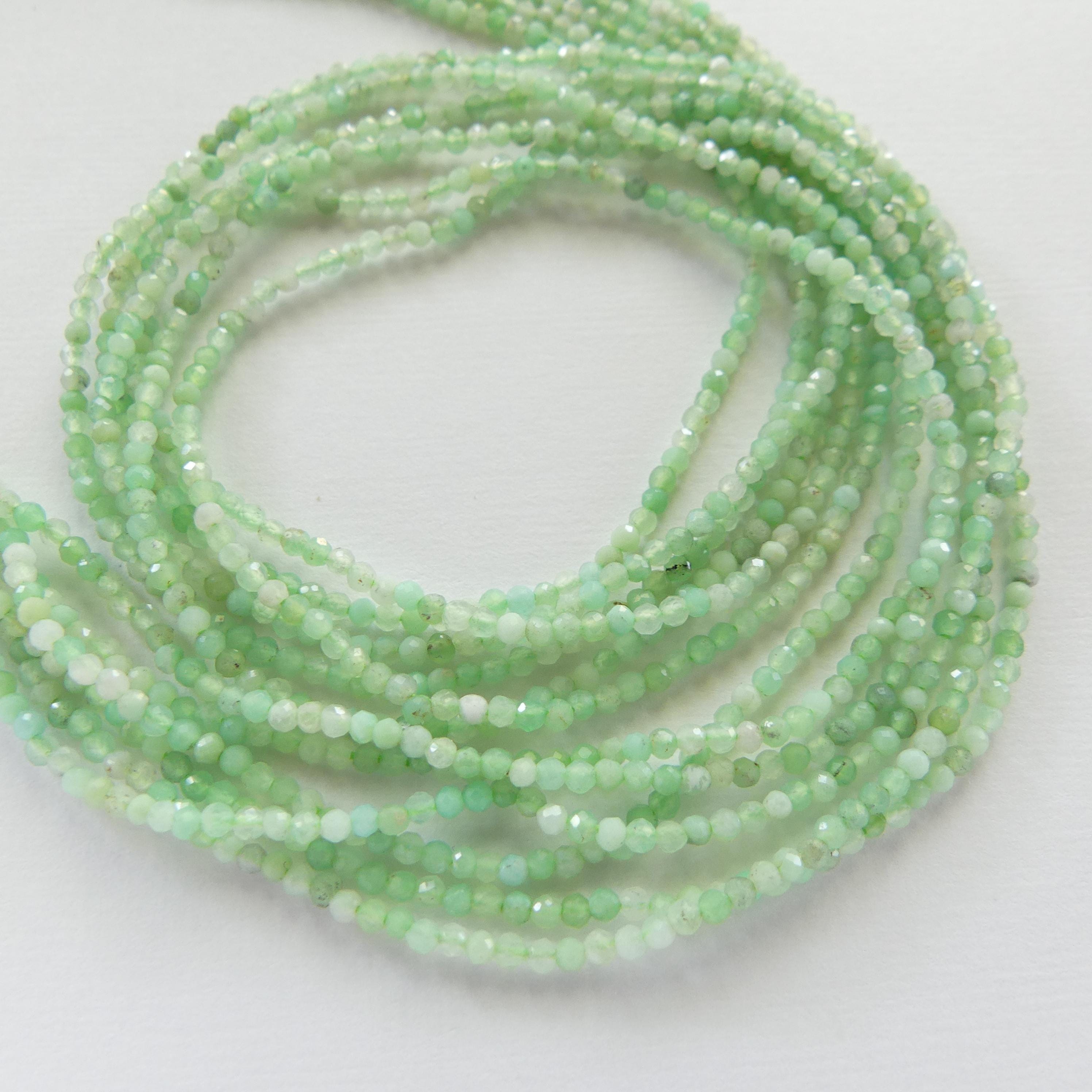 2mm Chrysoprase Faceted Beads 15.5" Mint Green Genuine Gemstone Beads for Jewelry Making Beading Craft Gift Beads