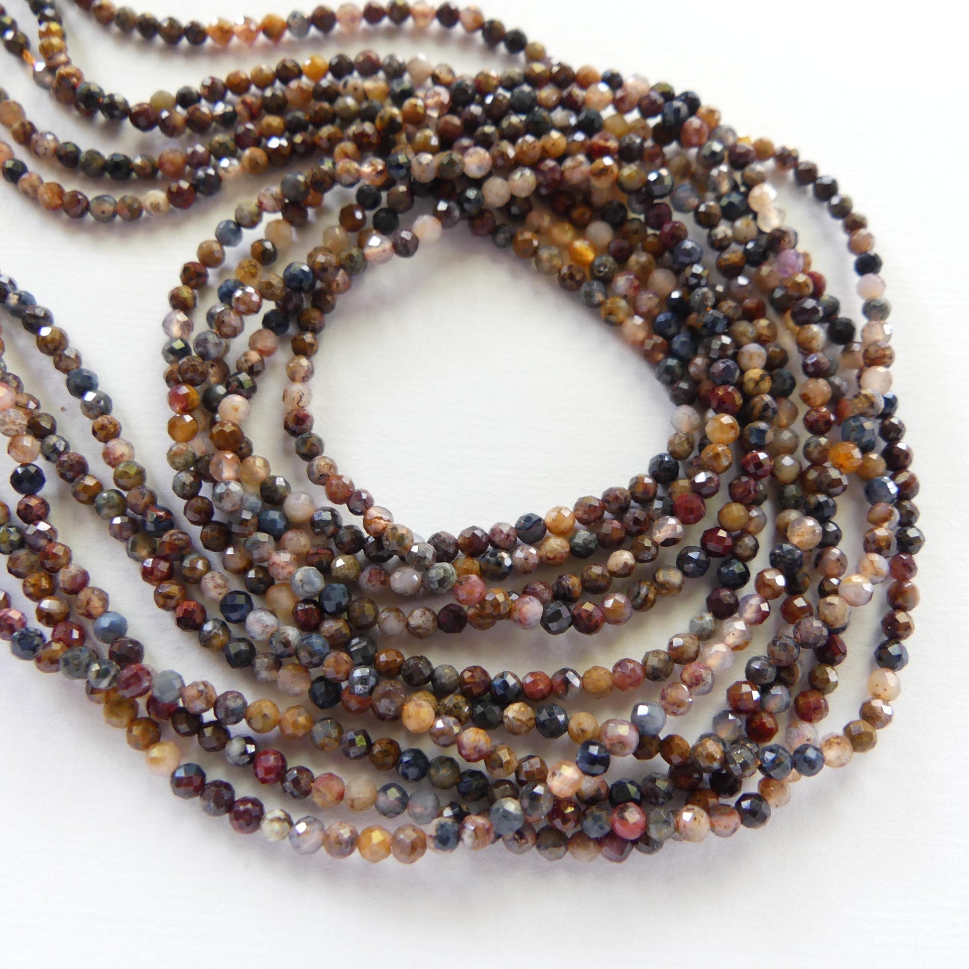 2mm Pietersite Micro Faceted Beads Round Genuine Beads 15" Sparkly Gemstone Beads for Jewelry Making Crafter Gift