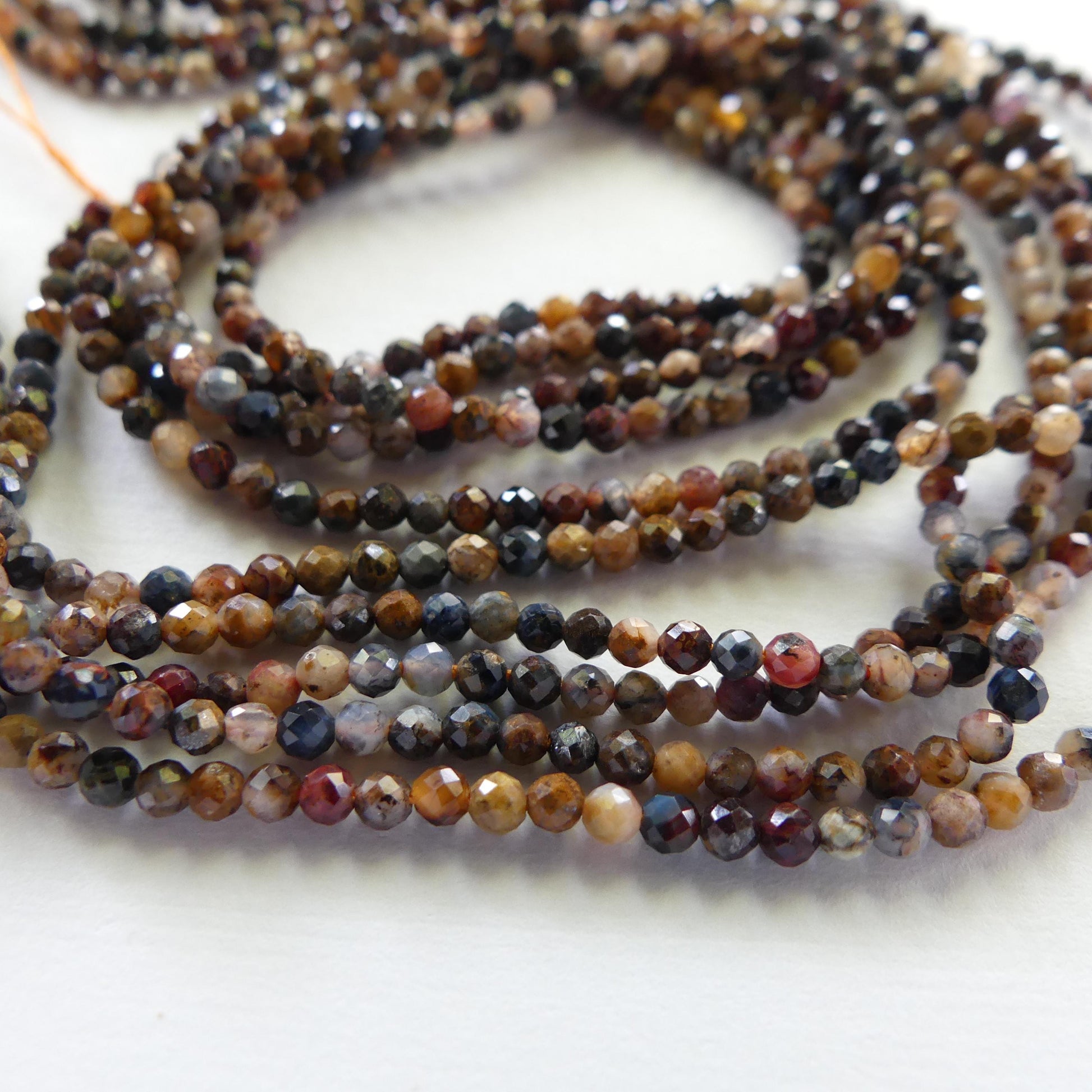 2mm Pietersite Micro Faceted Beads Round Genuine Beads 15" Sparkly Gemstone Beads for Jewelry Making Crafter Gift