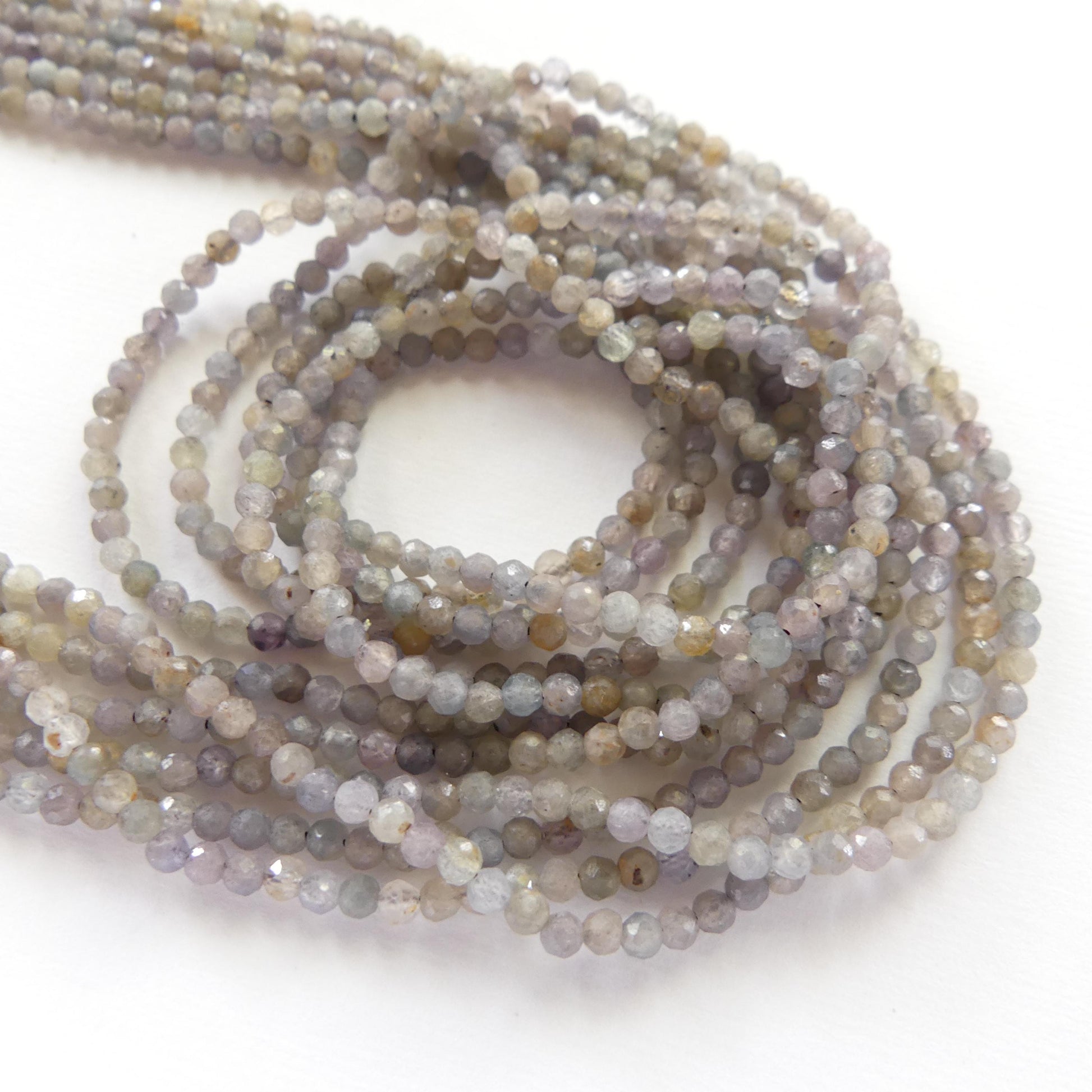 2.5mm Montana Sapphire Beads Faceted 15" Raw Gray Sapphire Genuine Gemstone Beads Jewelry Making Beading Craft Gift September Birthstone