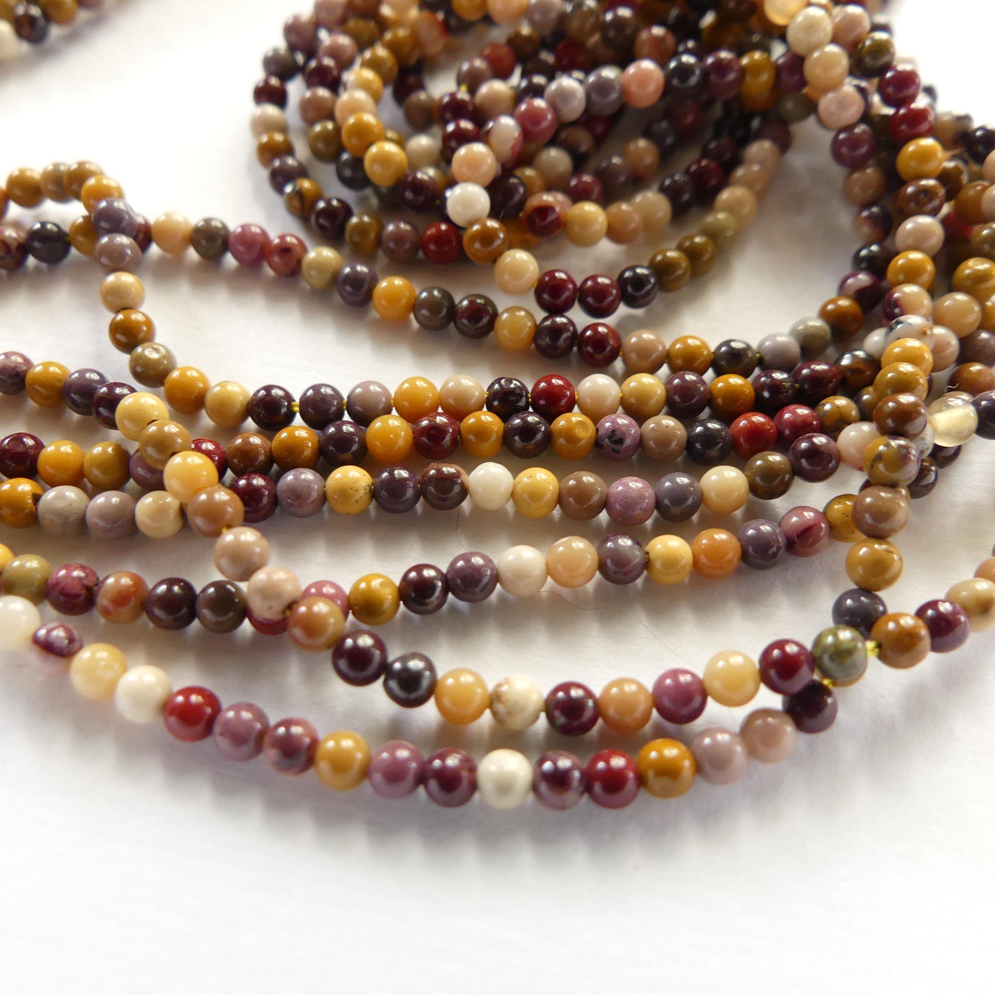 2mm Mookaite Jasper Beads Smooth Genuine Small Earth Tone Jasper Beads 15" Gemstone Beads for Jewelry Making Beading Gift for Crafter