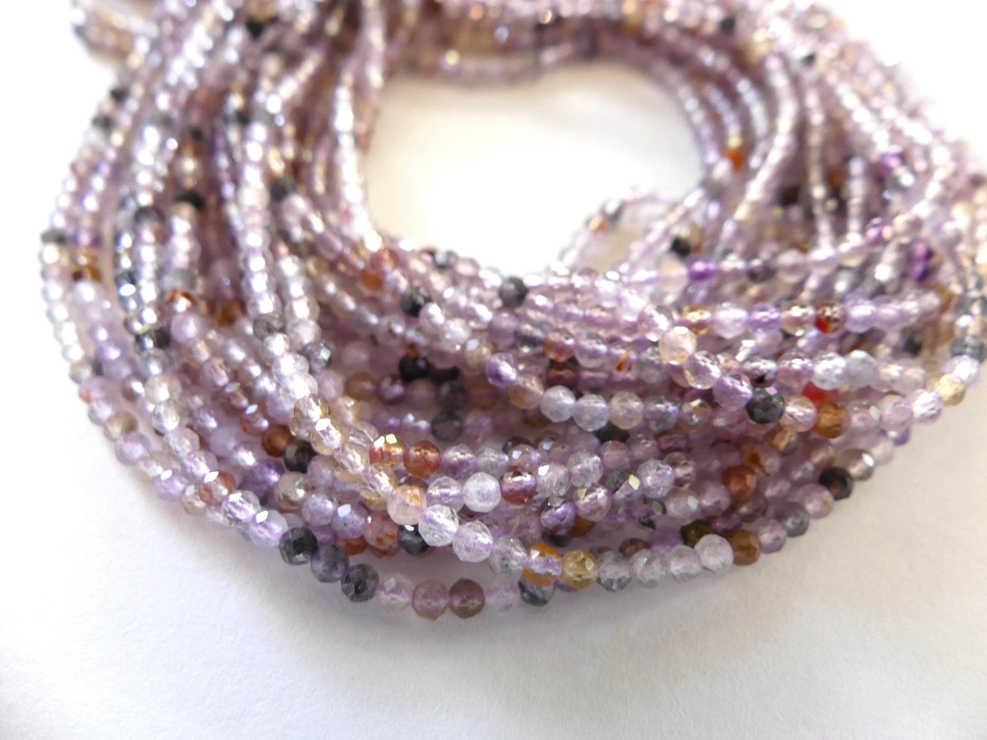 2mm Auralite 23 Cacoxenite Micro Faceted Beads Super Seven 7 Genuine Beads 15" Sparkly Gemstone Melody Stone Beads Beading Crafter Gift