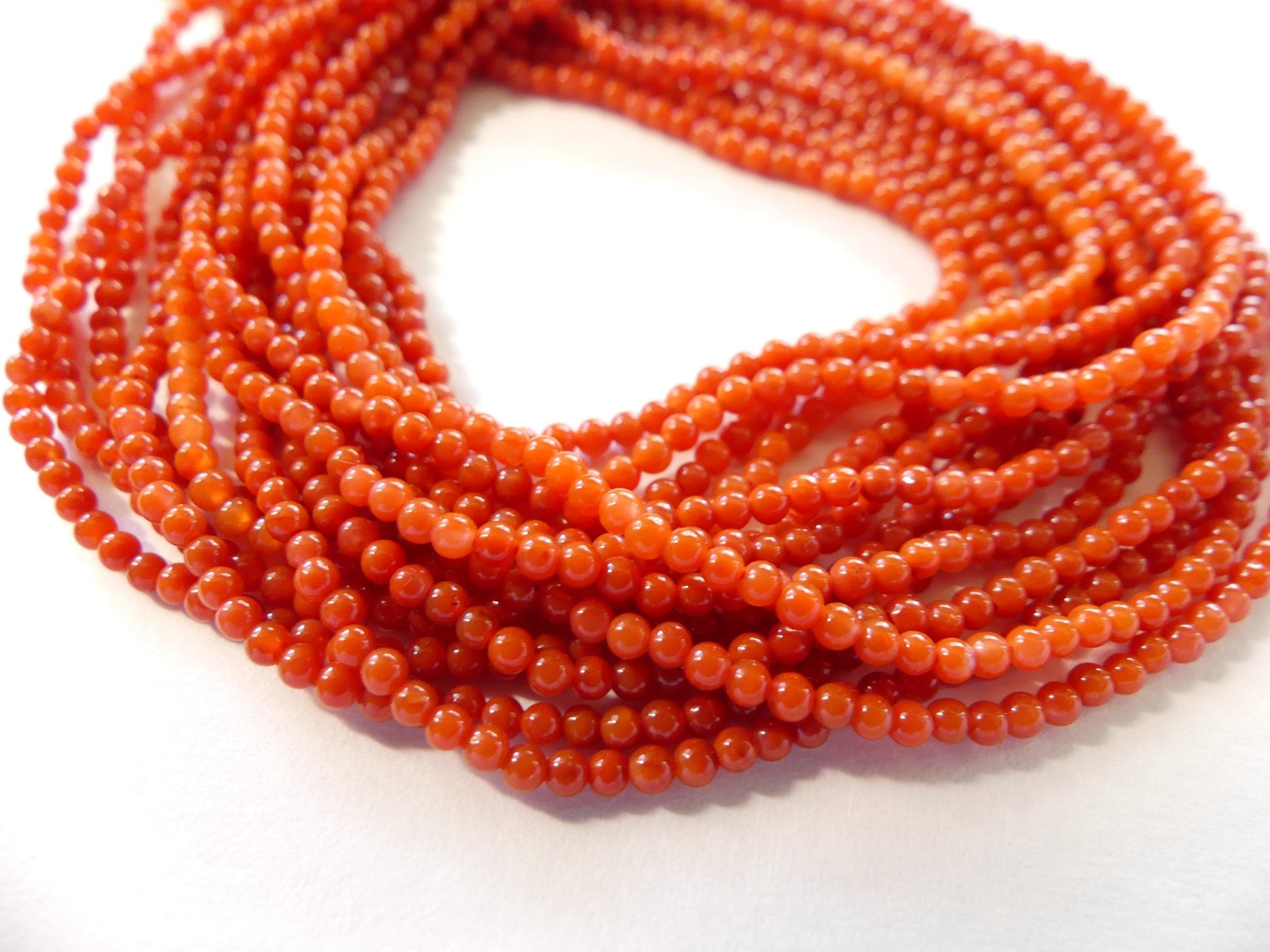 2mm Natural AAA Salmon Agate Smooth Beads 15" Genuine Gemstone Carnelian Beads Jewelry Making Beading Craft Gift Beads Self-Love Abundance