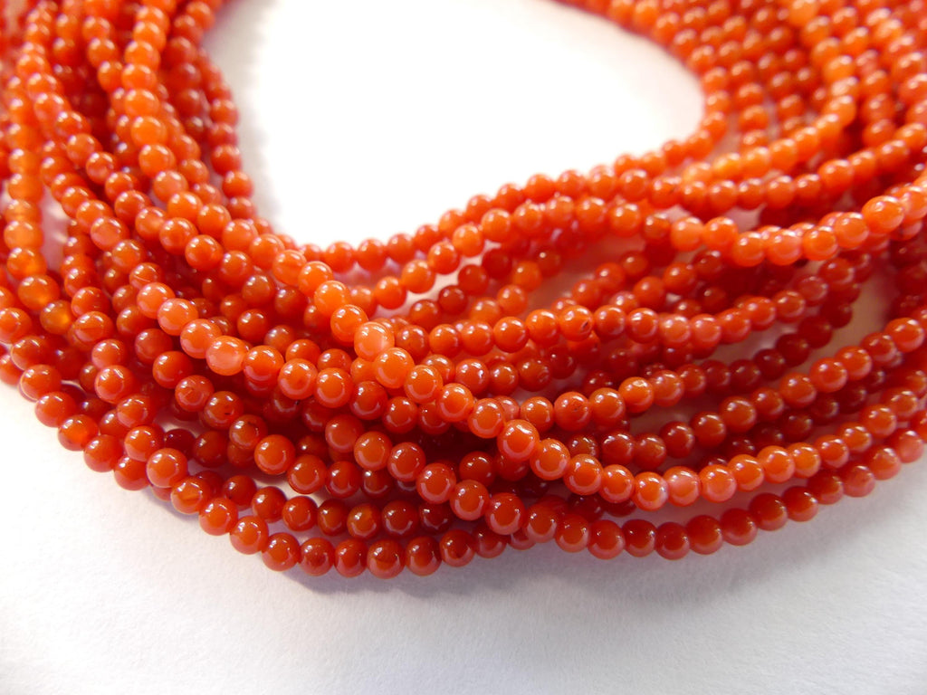 2mm Natural AAA Salmon Agate Smooth Beads 15" Genuine Gemstone Carnelian Beads Jewelry Making Beading Craft Gift Beads Self-Love Abundance