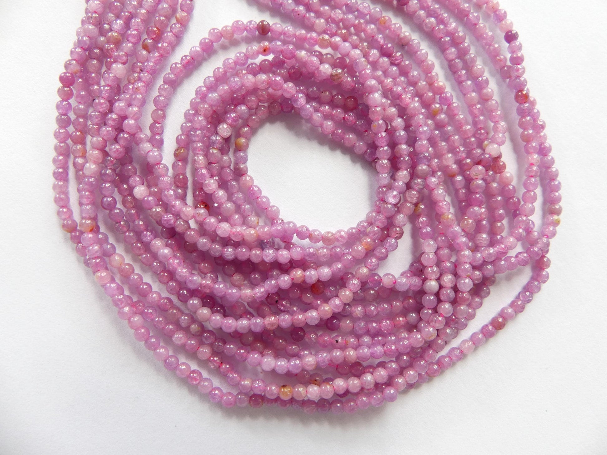 2mm Pink Ruby Beads Smooth 15" Natural Pink Ruby Smooth Beads Gemstone Beads Beading Crafter Gift July Birthstone DIY Jewelry Seed Beads