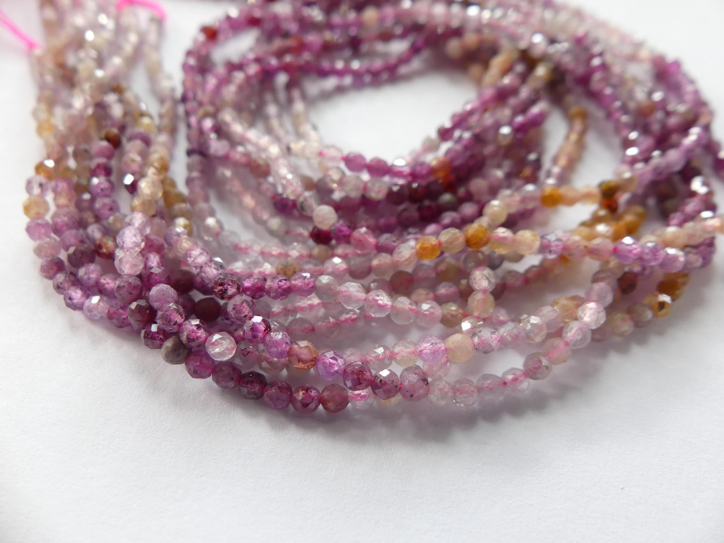 2.5mm Ruby Yellow Sapphire Micro Faceted Beads Genuine Small Beads 15" Gemstone Beads for Jewelry Making July Birthstone September Seed Bead