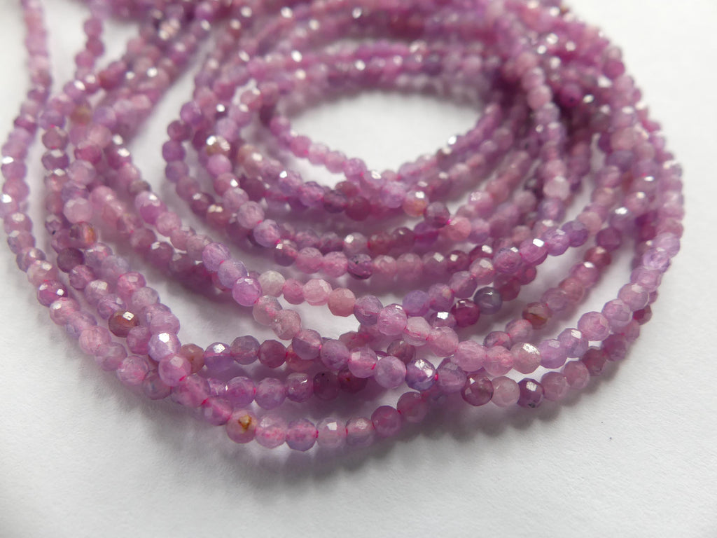 2mm Myanmar Ruby Beads Micro Faceted Beads 15" Natural Pink Purple Ruby Gemstone Beads Beading Crafter Gift July Birthstone DIY Jewelry