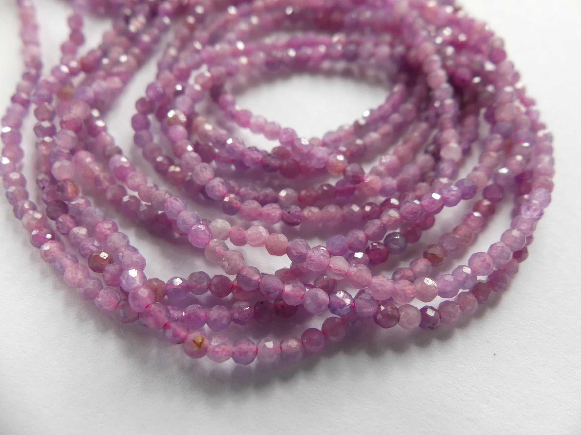 2mm Myanmar Ruby Beads Micro Faceted Beads 15" Natural Pink Purple Ruby Gemstone Beads Beading Crafter Gift July Birthstone DIY Jewelry
